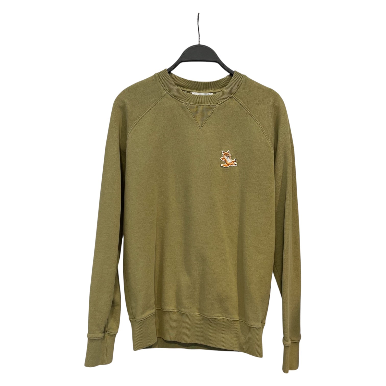 MAISON KITSUNE/Sweatshirt/XS/Cotton/KHK/FOX "CHILLAX" CREWNECK view 1