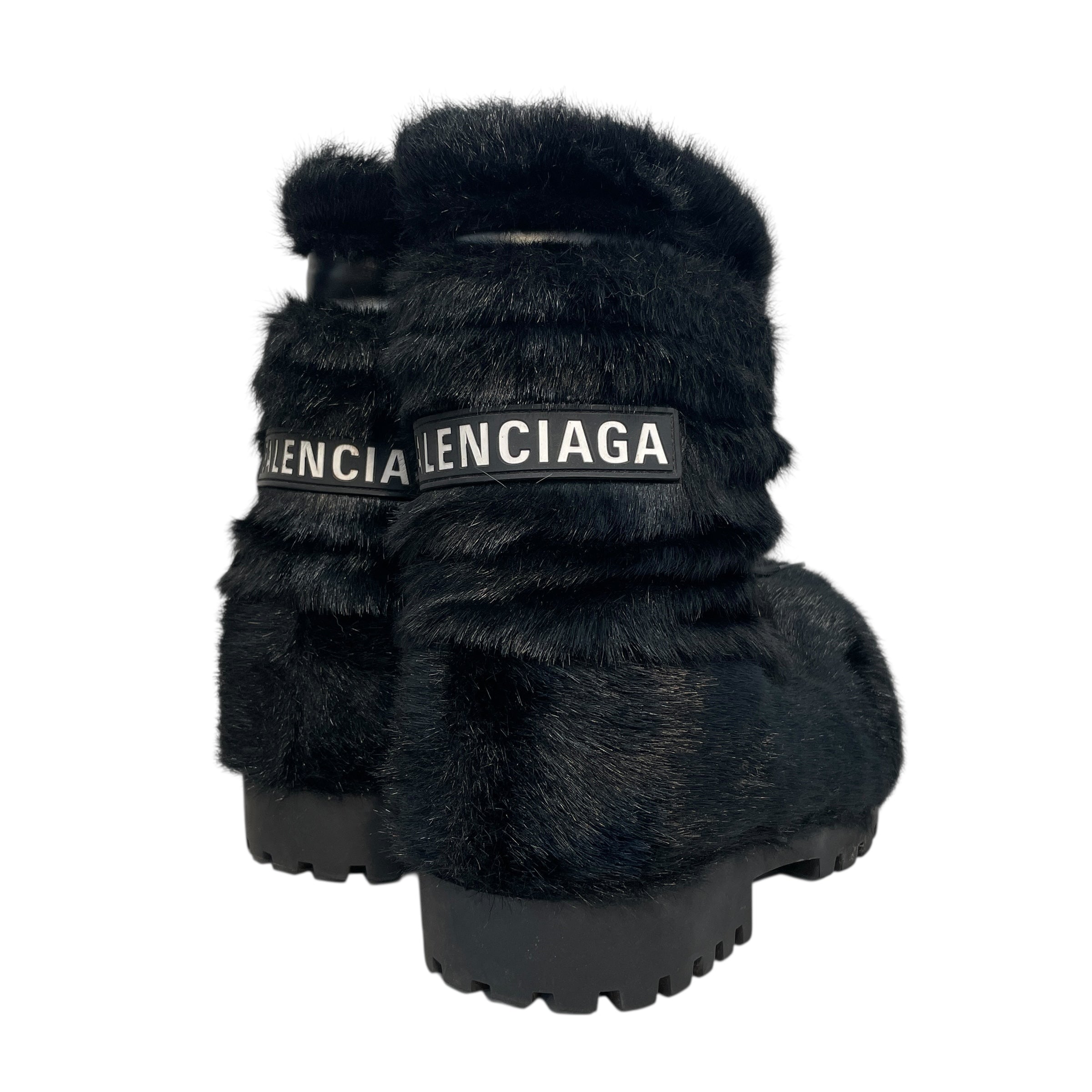 BALENCIAGA/Boots/US 8/Animal Pattern/Faux Leather/BLK/Alaska Faux Fur Low Boot Black view 2