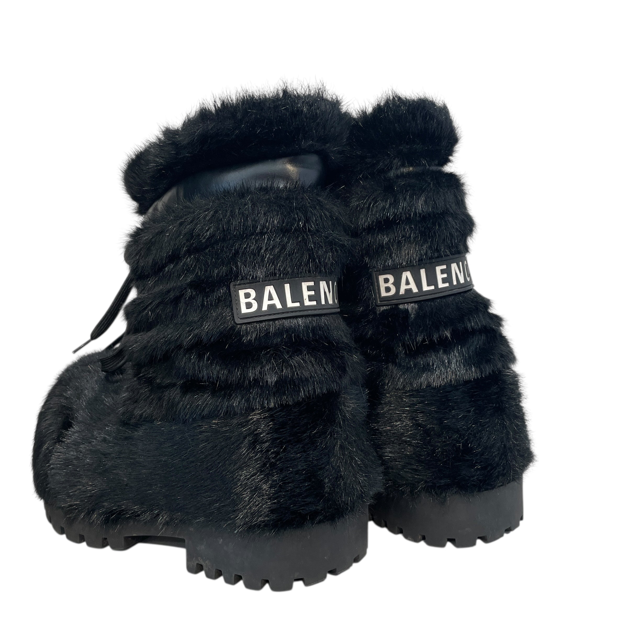BALENCIAGA/Boots/US 8/Animal Pattern/Faux Leather/BLK/Alaska Faux Fur Low Boot Black view 3