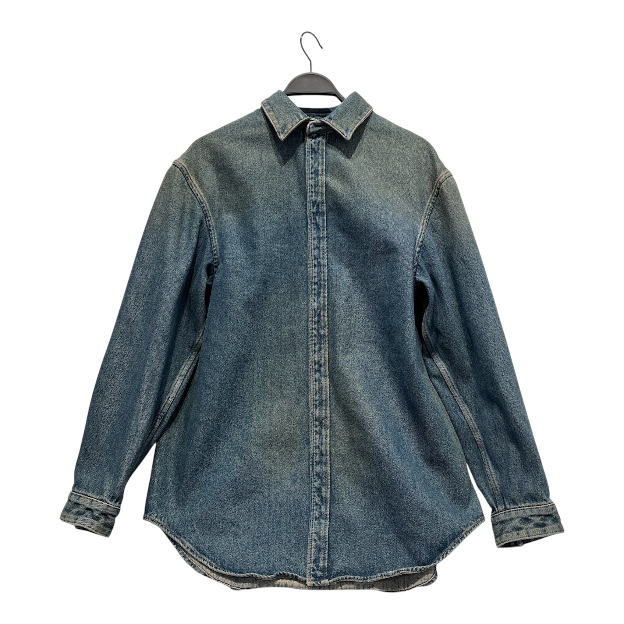 BALENCIAGA/LS Shirt/M/Denim/IDG/DISTRESSED DENIM SHIRT view 1