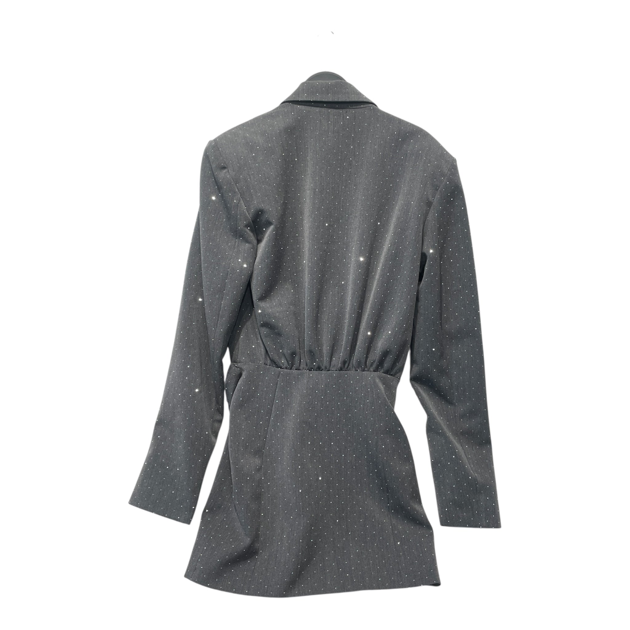 LaQuan Smith/LS Dress/S/Polyester/GRY/RHINESTONE view 2