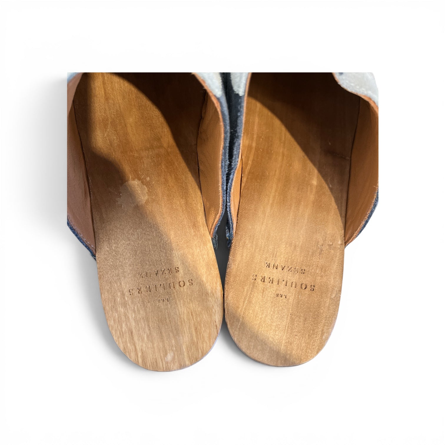 SEZANE/Shoes/EU 35/Suede/IDG/patchwork blue suede mule view 3