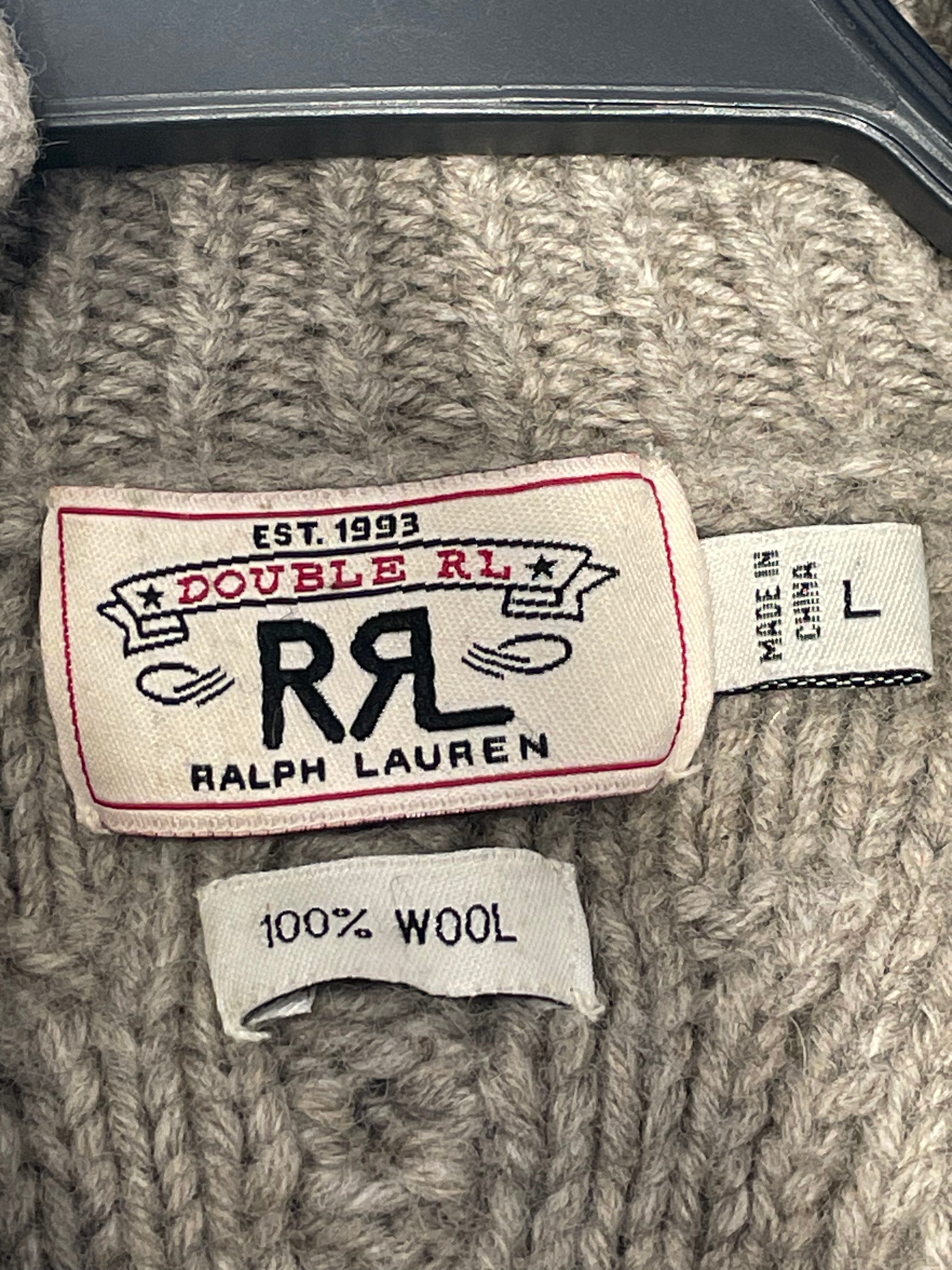 RRL/Jacket/L/Wool/KHK/RRL Cable Knit Zipper Sweater view 3