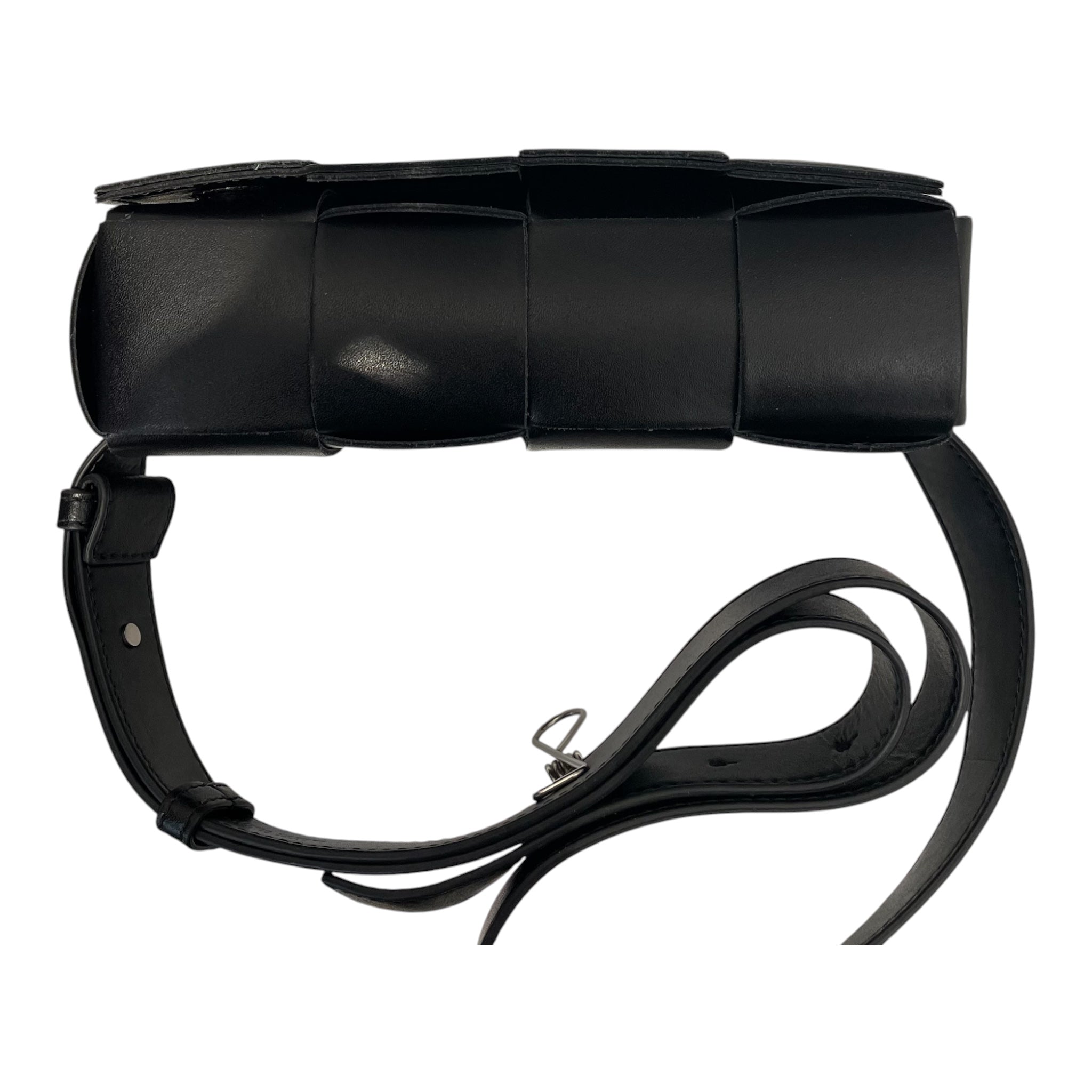 BOTTEGA VENETA/Cross Body Bag/Leather/BLK/blk waist bag view 3