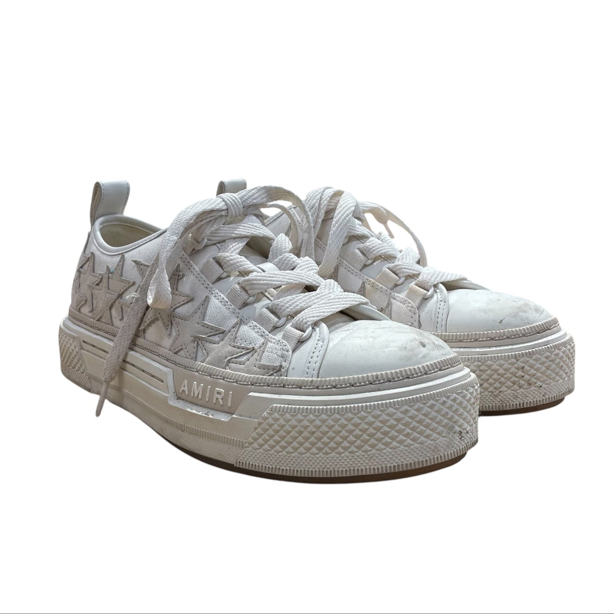 AMIRI/Low-Sneakers/EU 38/Cotton/WHT/LEATHER STARS view 1
