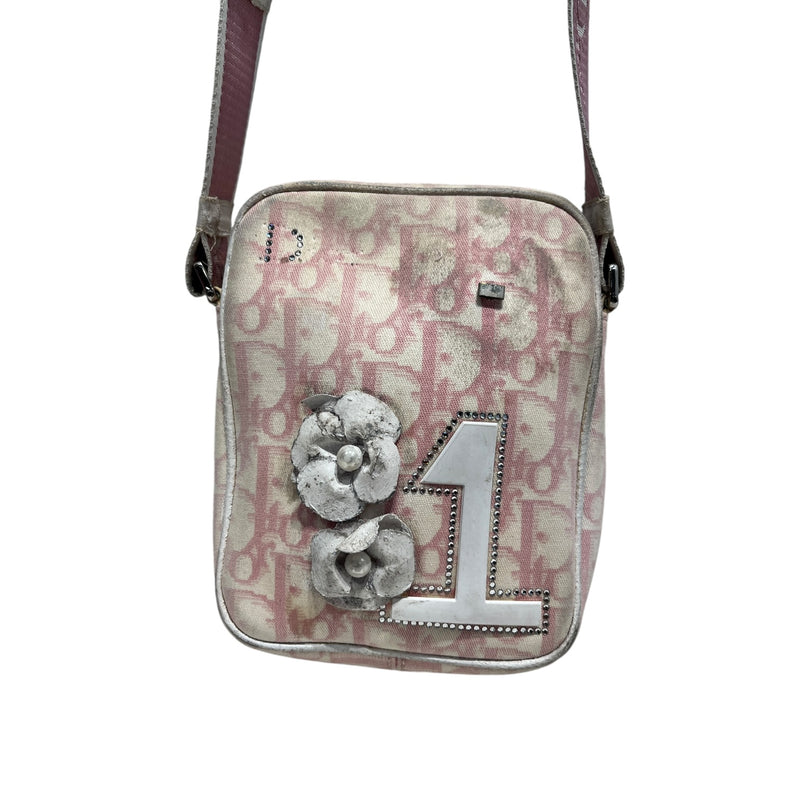 Christian Dior/Cross Body Bag/Monogram/Cotton/PNK/