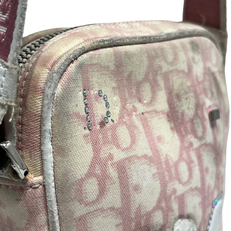 Christian Dior/Cross Body Bag/Monogram/Cotton/PNK/