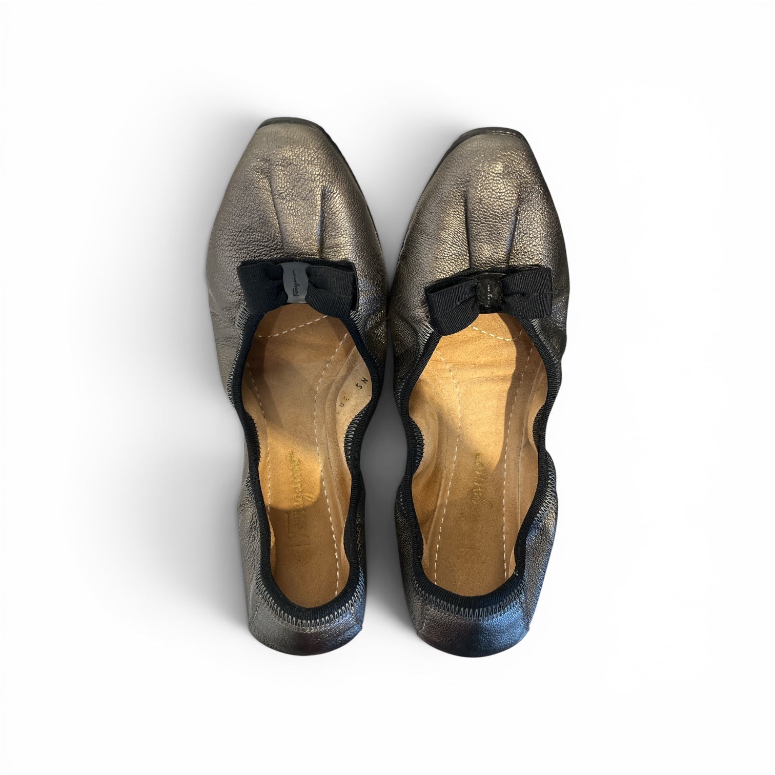 Salvatore Ferragamo/Flat Shoes/US 6.5/Leather/SLV/FERRAGAMO BOW FLATS view 3