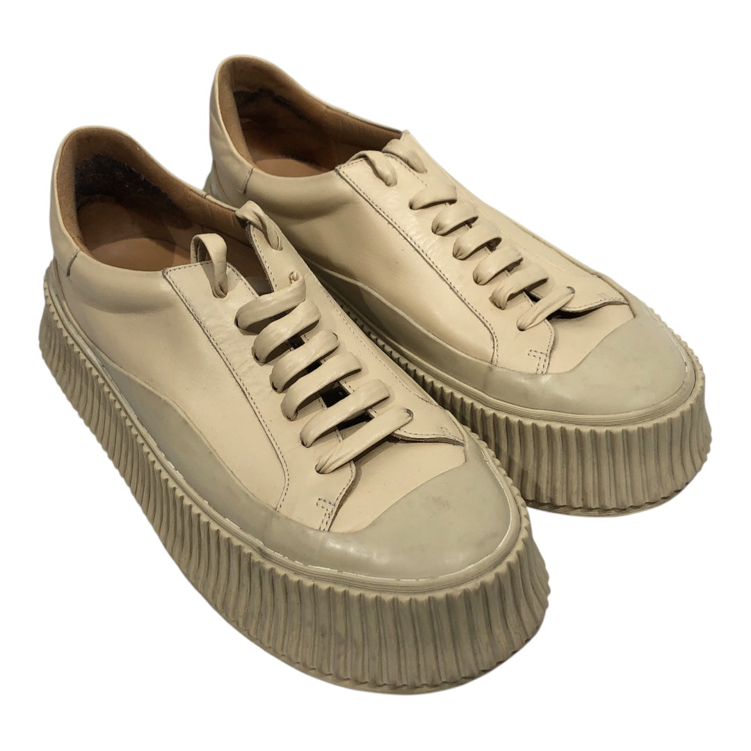 JIL SANDER/Low-Sneakers/US 9.5/Leather/CRM/ view 1