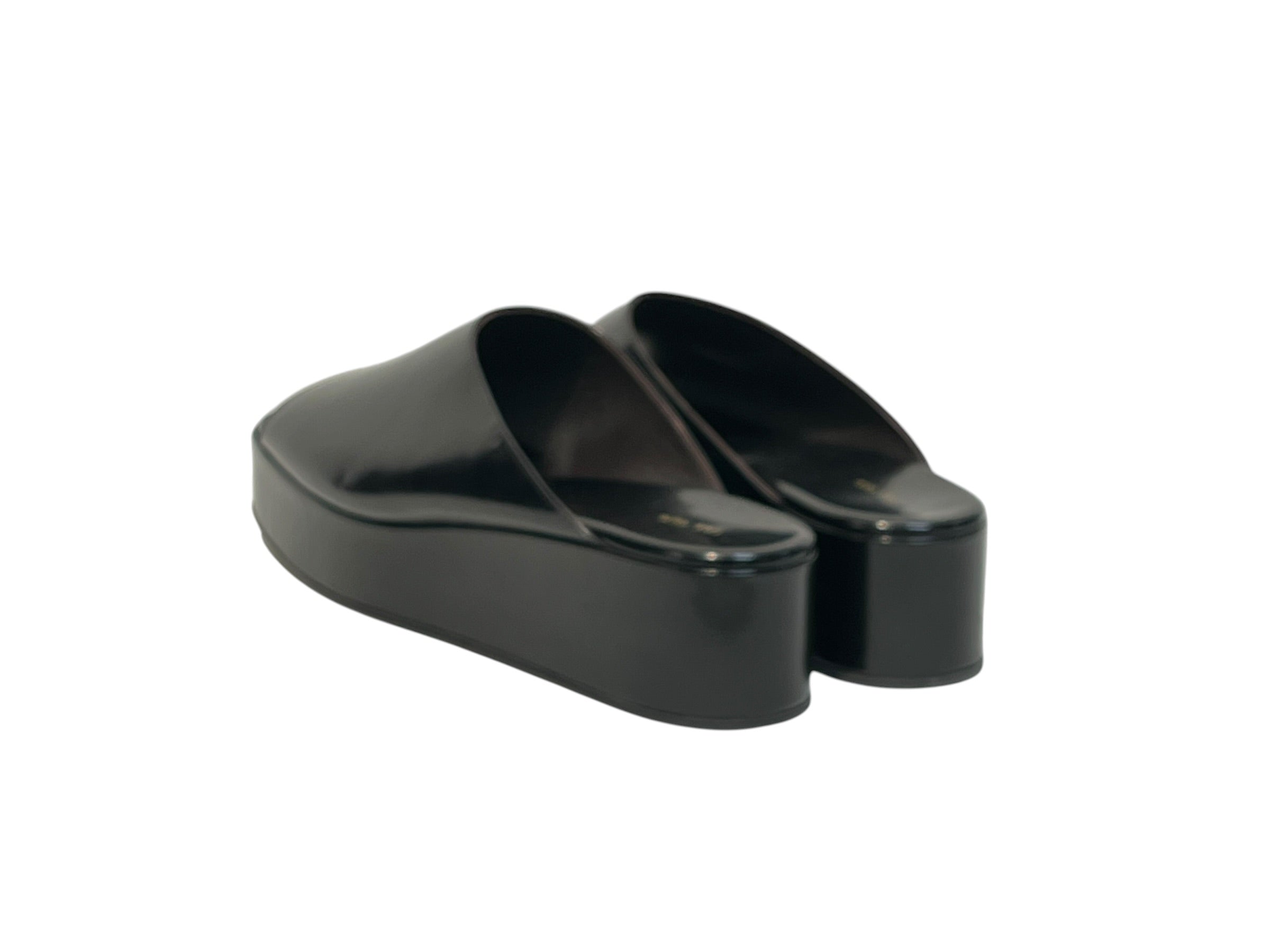 THE ROW/Sandals/US 7.5/Leather/BLK/patent leather sandal view 2
