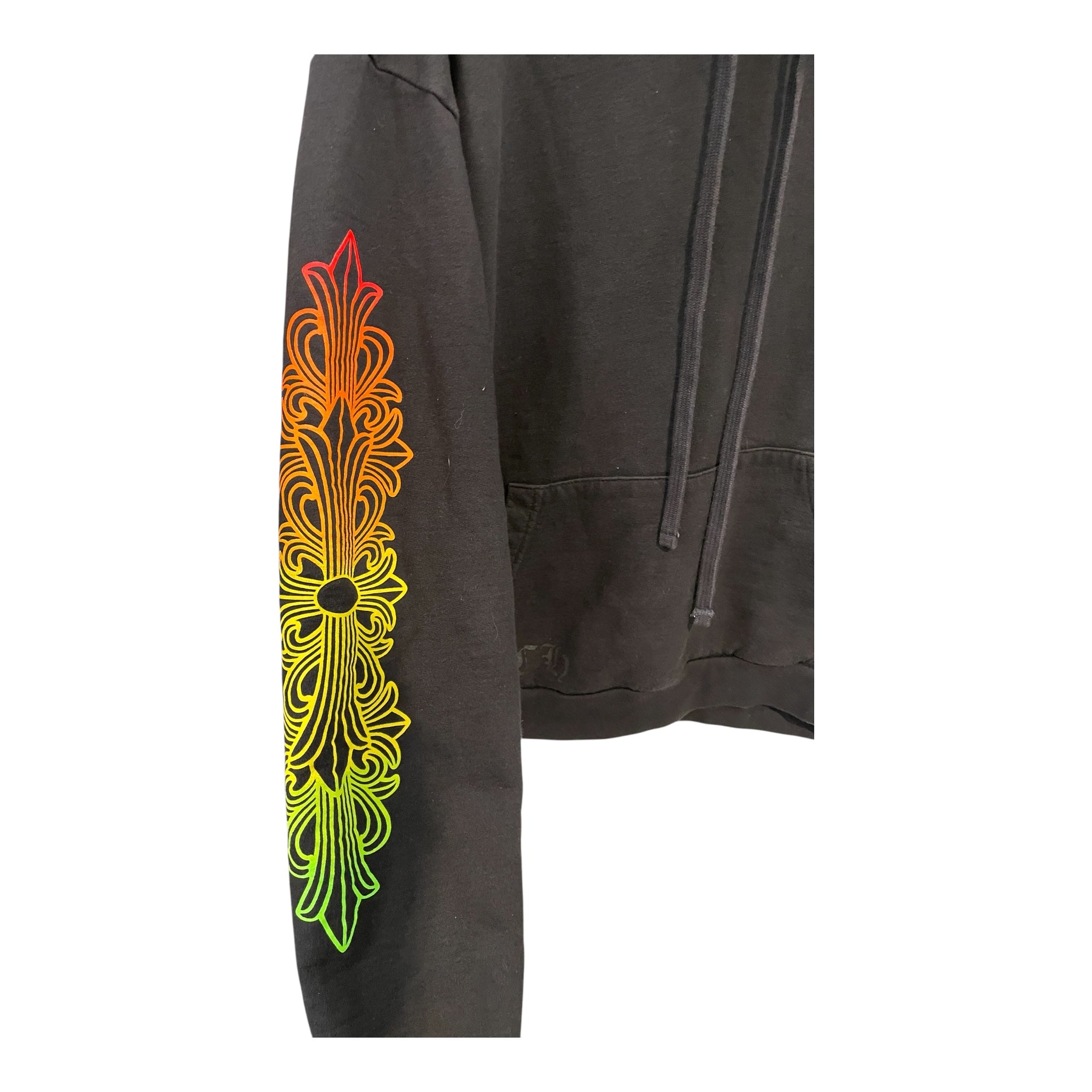 CHROME HEARTS/Hoodie/S/Cotton/BLK/NEON GRADIENT SLEEVES view 3