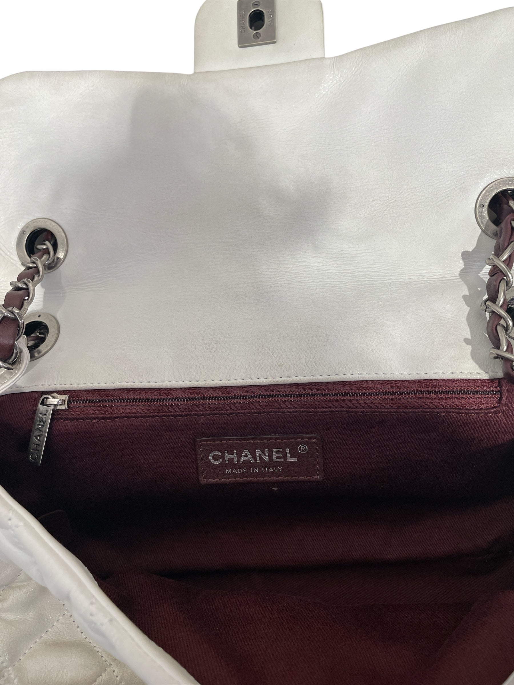 CHANEL/Cross Body Bag/M/Leather/WHT/Quilted In The Mix Flap Bag view 4