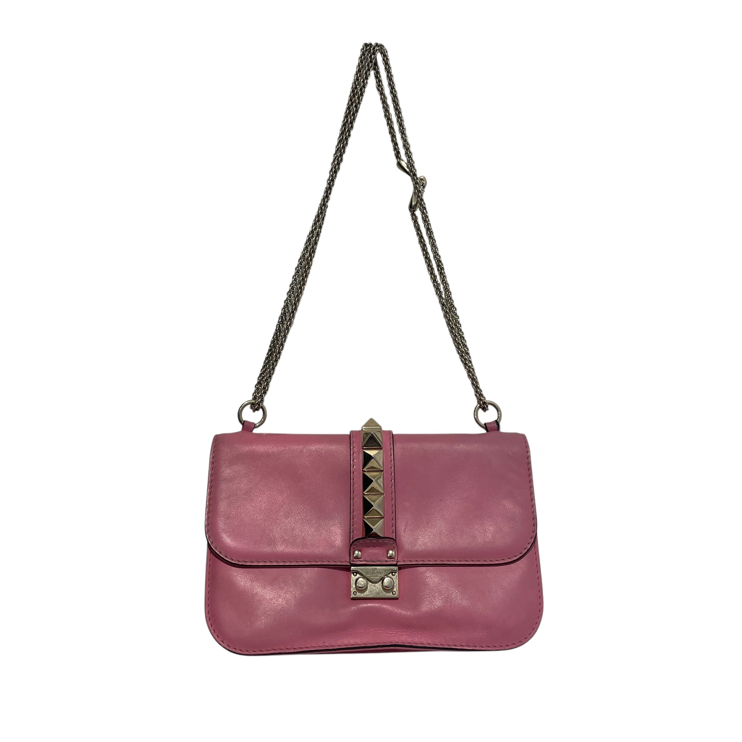 VALENTINO/Cross Body Bag/Leather/PNK/Glam Lock RockStud Bag view 1