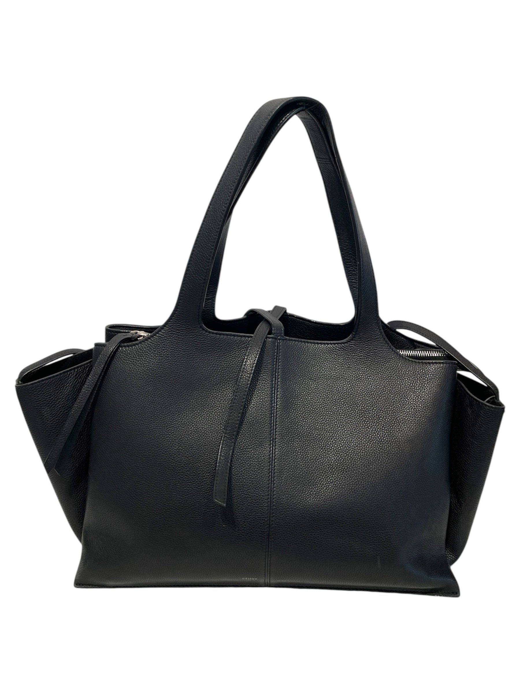 CELINE/Tote Bag/M/Lambskin/BLK/Tri Fold Medium view 1