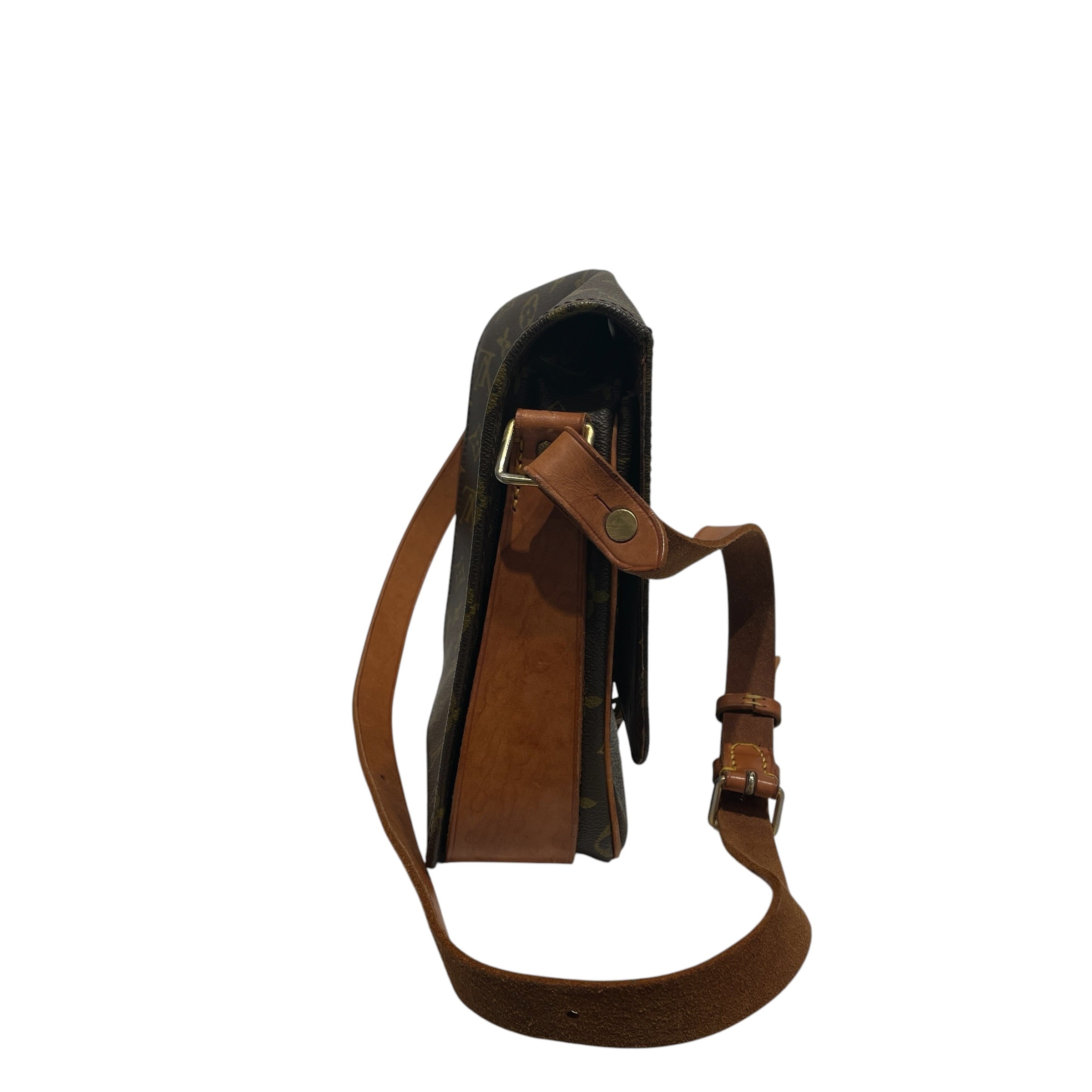 LOUIS VUITTON/Cross Body Bag/Monogram/Leather/BRW/CARTOUCHIERE BAG view 4