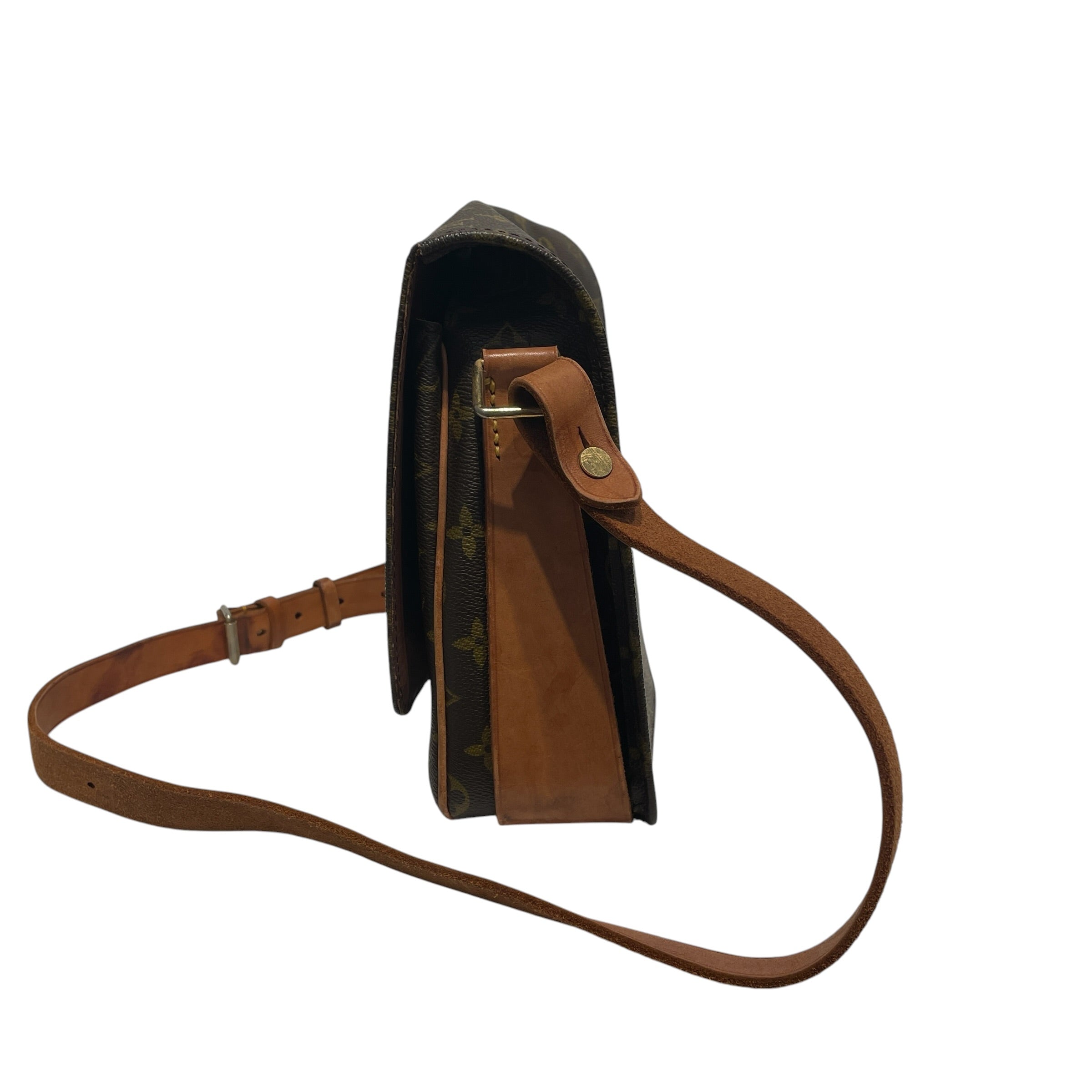 LOUIS VUITTON/Cross Body Bag/Monogram/Leather/BRW/CARTOUCHIERE BAG view 5