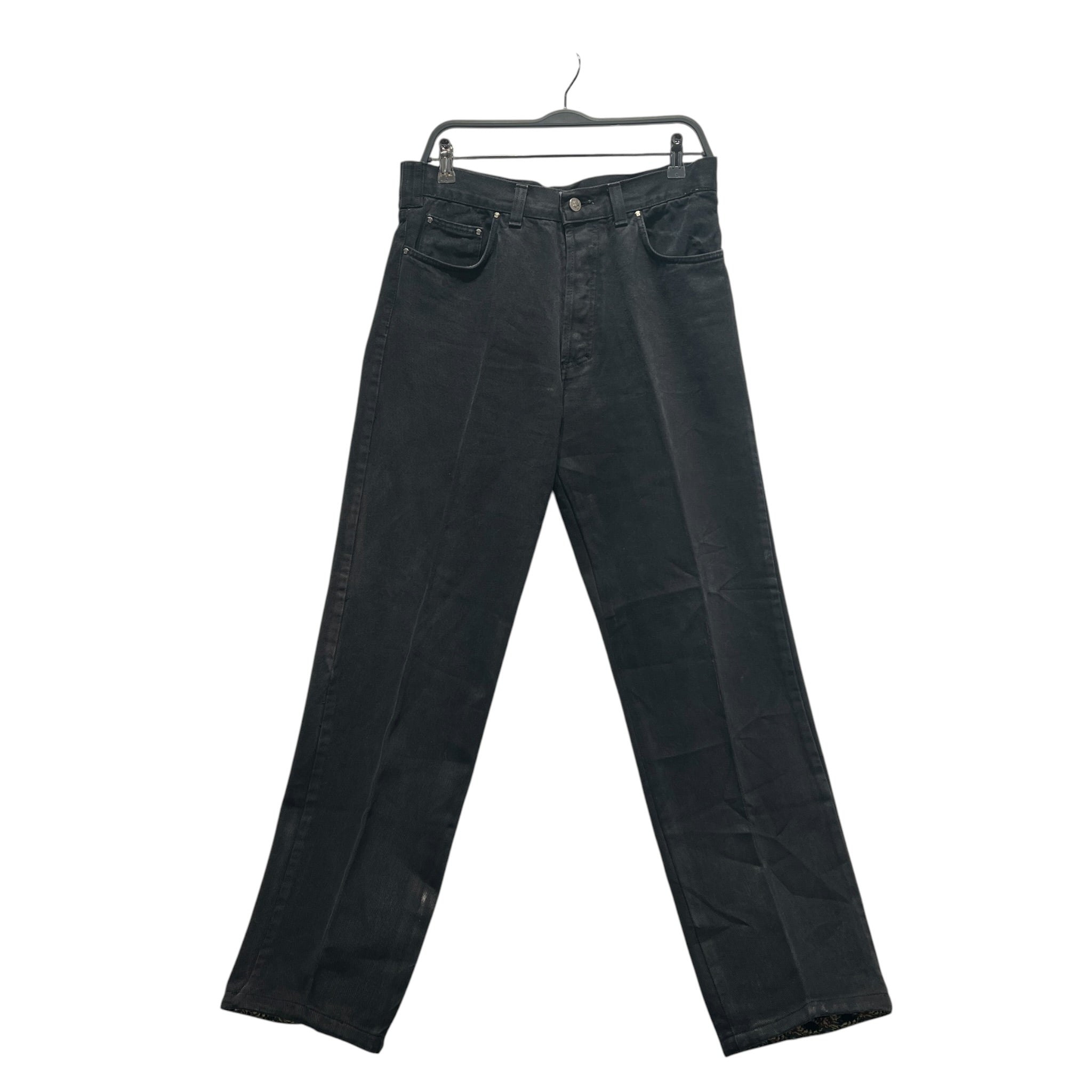 VERSACE JEANS COUTURE/Straight Pants/33/Denim/BLK/floral quilt inside hem view 1