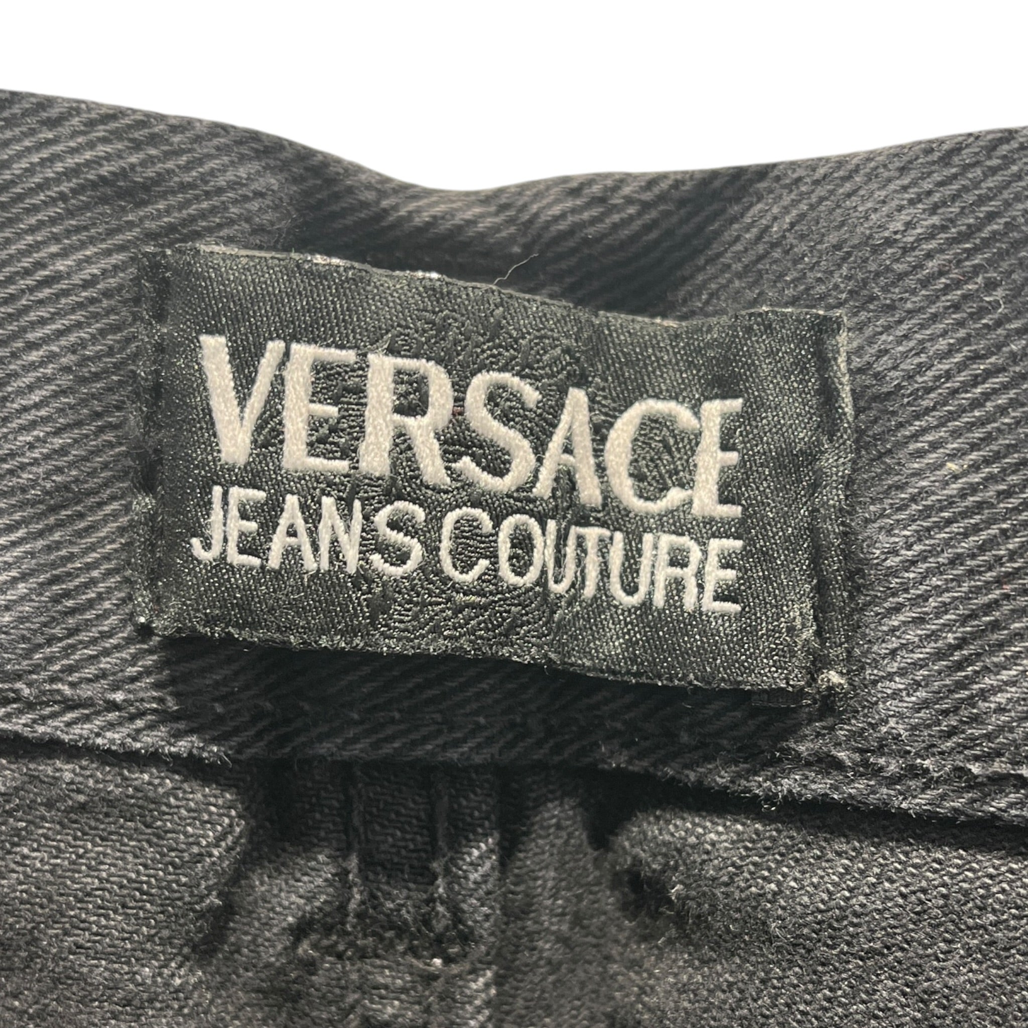VERSACE JEANS COUTURE/Straight Pants/33/Denim/BLK/floral quilt inside hem view 3