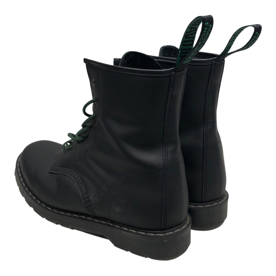 solovair/Lace Up Boots/US 10.5/Leather/BLK/GREEN LACES view 2