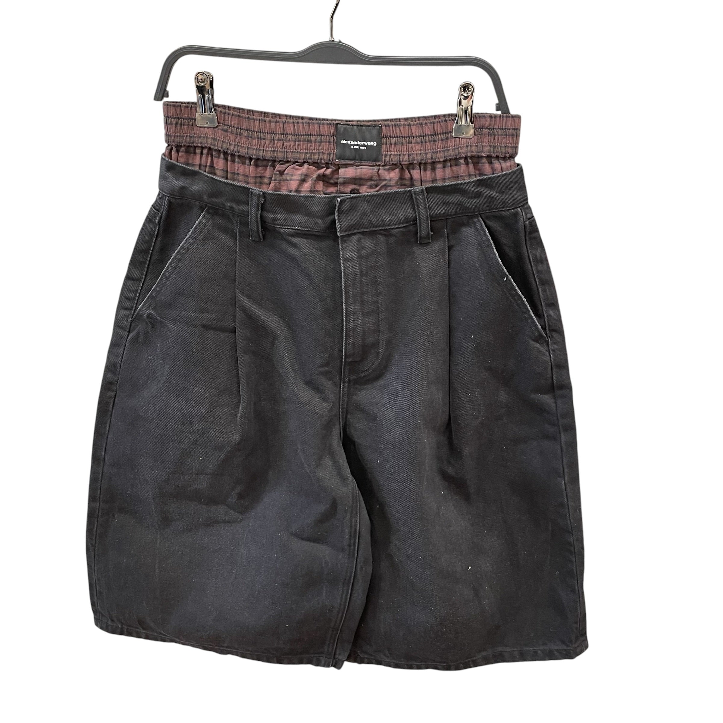 Alexander Wang/Shorts/27/Denim/BLK/DENIM SHORTS WITH BOXERS view 1