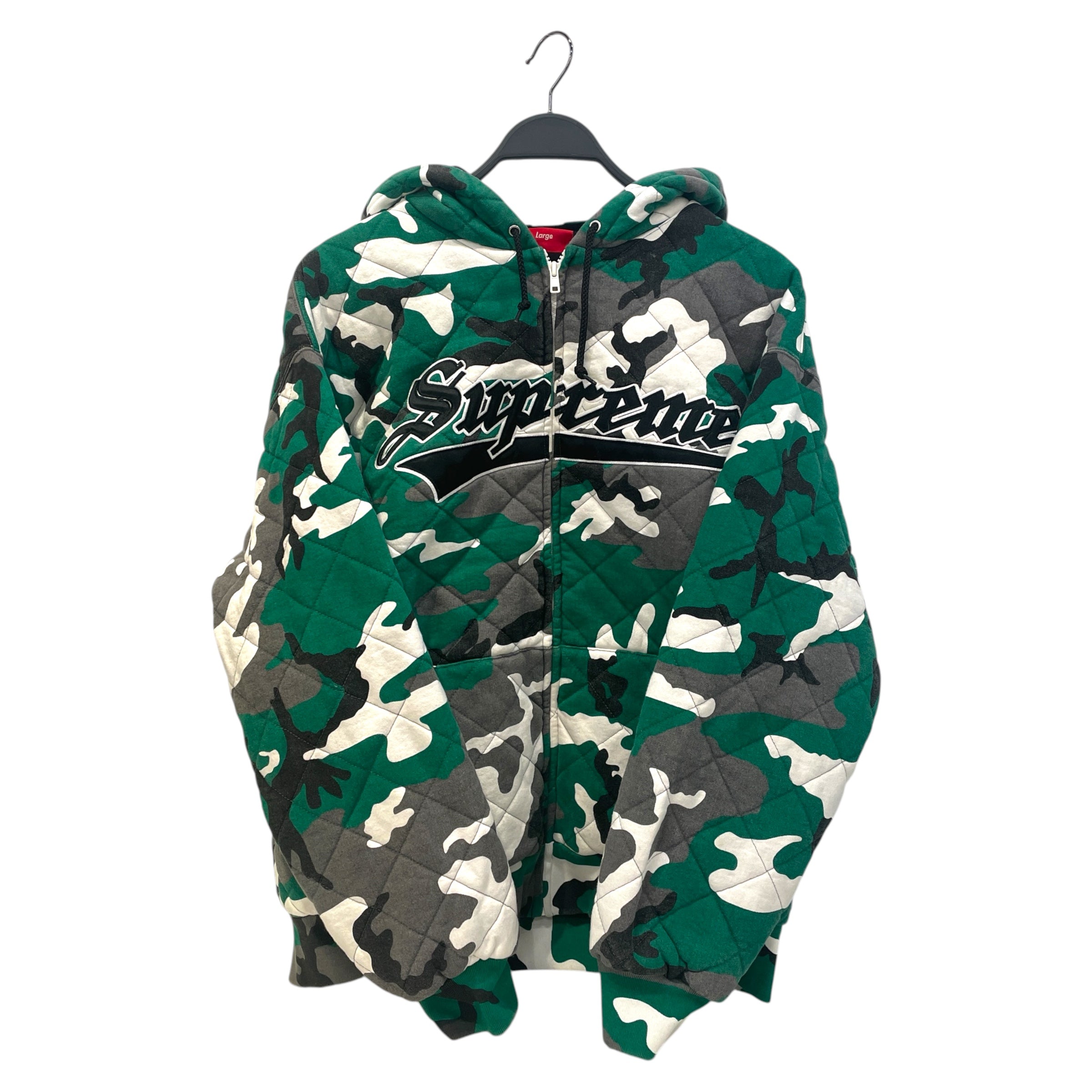 Supreme/Hoodie/L/Camouflage/Cotton/GRN/quilted zip-up view 1