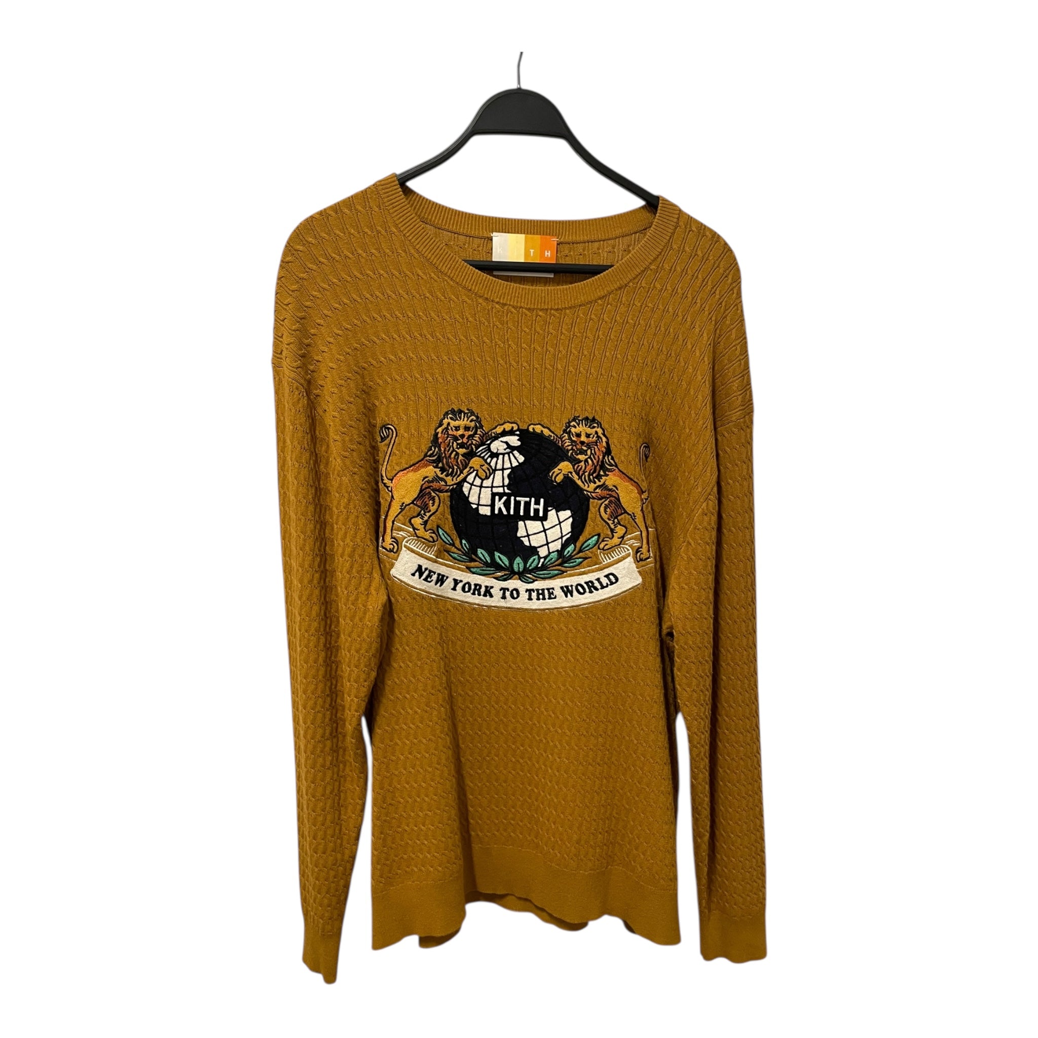 KITH/Sweater/XL/Cotton/GLD/NY TO THE WORLD view 1