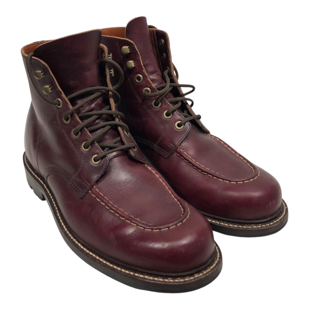 GRANT STONE/Lace Up Boots/US 10.5/Leather/BRD/DARK RED LEATHER - BROWN LACES view 1