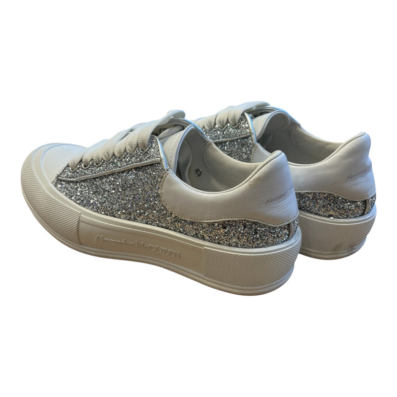 Alexander McQueen/Low-Sneakers/EU 39/WHT/Rhinestone Trainers