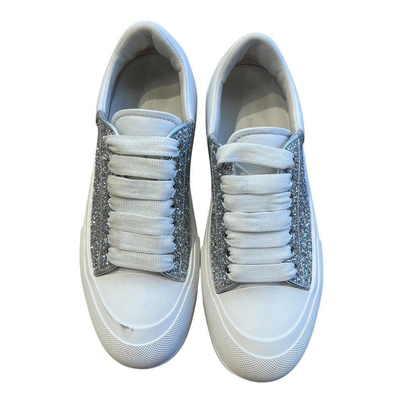 Alexander McQueen/Low-Sneakers/EU 39/WHT/Rhinestone Trainers