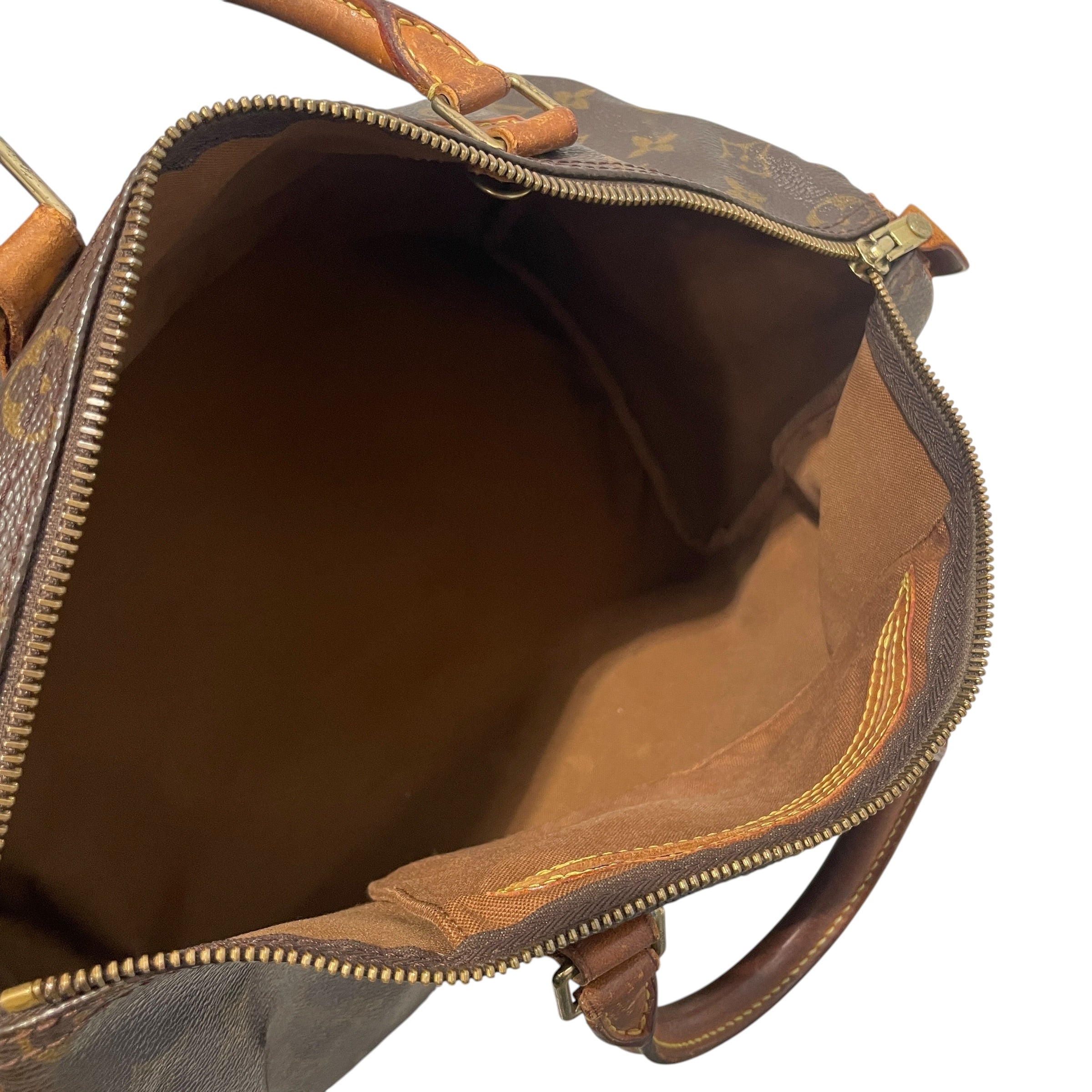 LOUIS VUITTON/Bag/Monogram/Leather/BRW/Speedy 35 mongram view 7