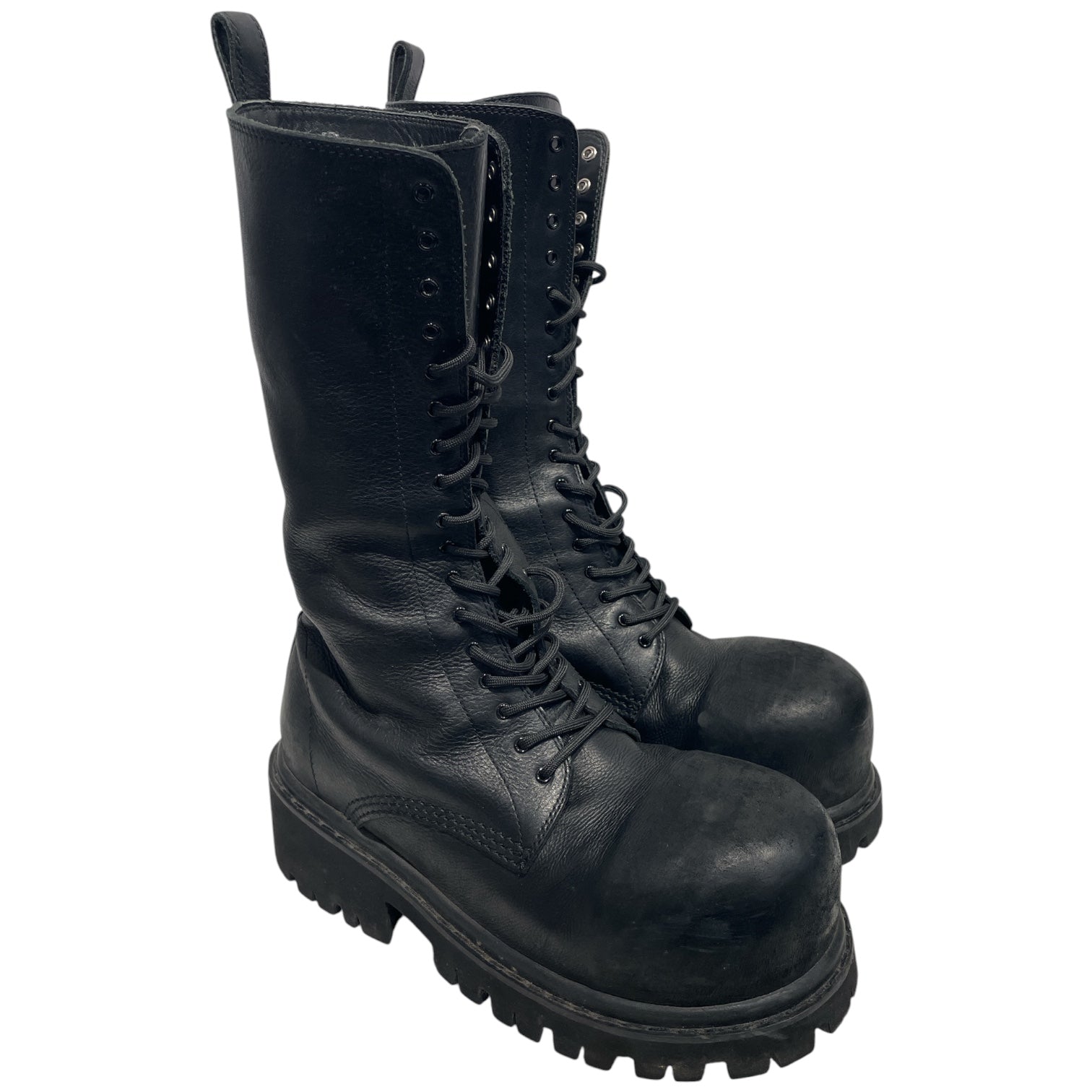 BALENCIAGA/Lace Up Boots/EU 44/Leather/BLK/RUNWAY STOMPERS view 1