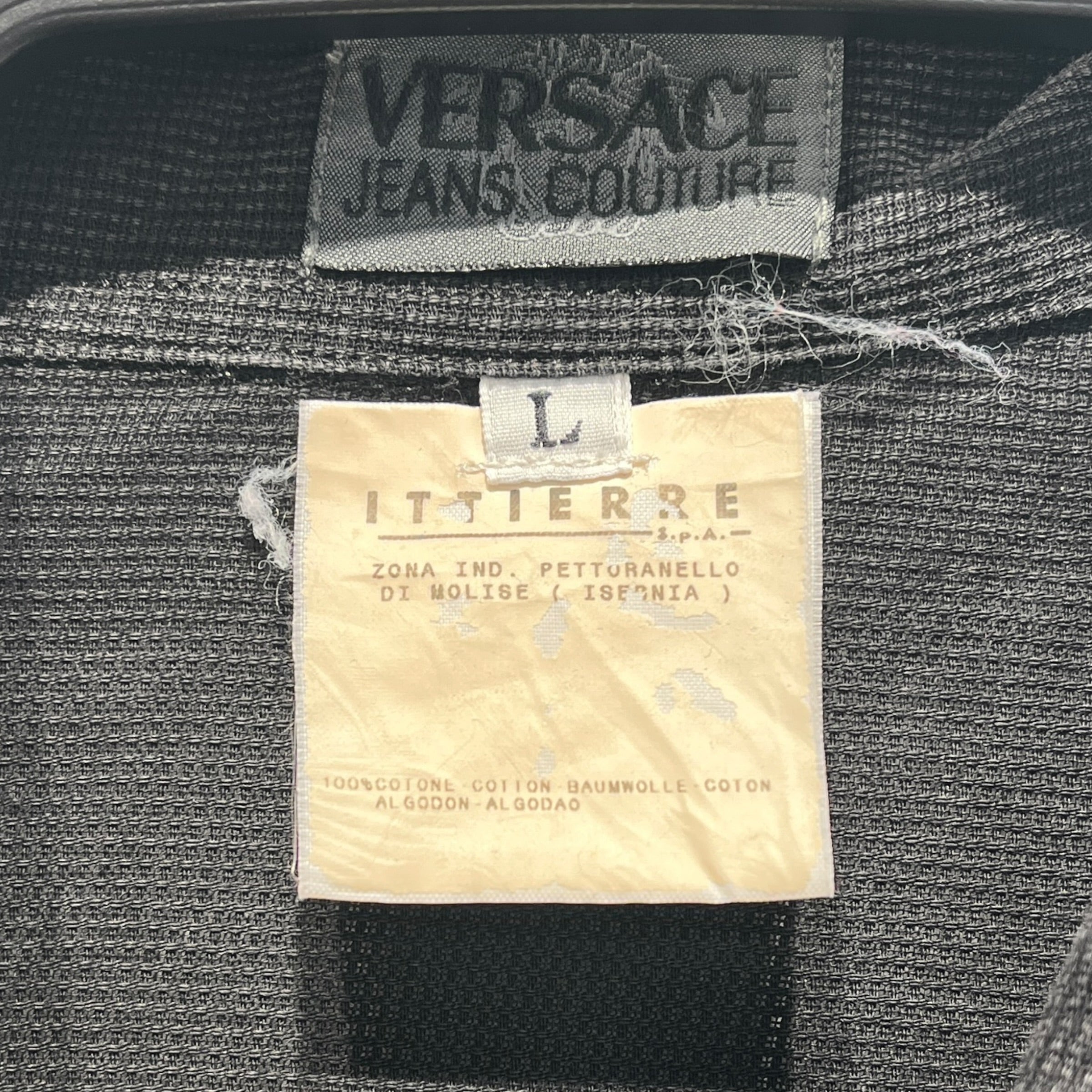 VERSACE JEANS COUTURE/SS Shirt/L/Cotton/BLK/breathable view 3