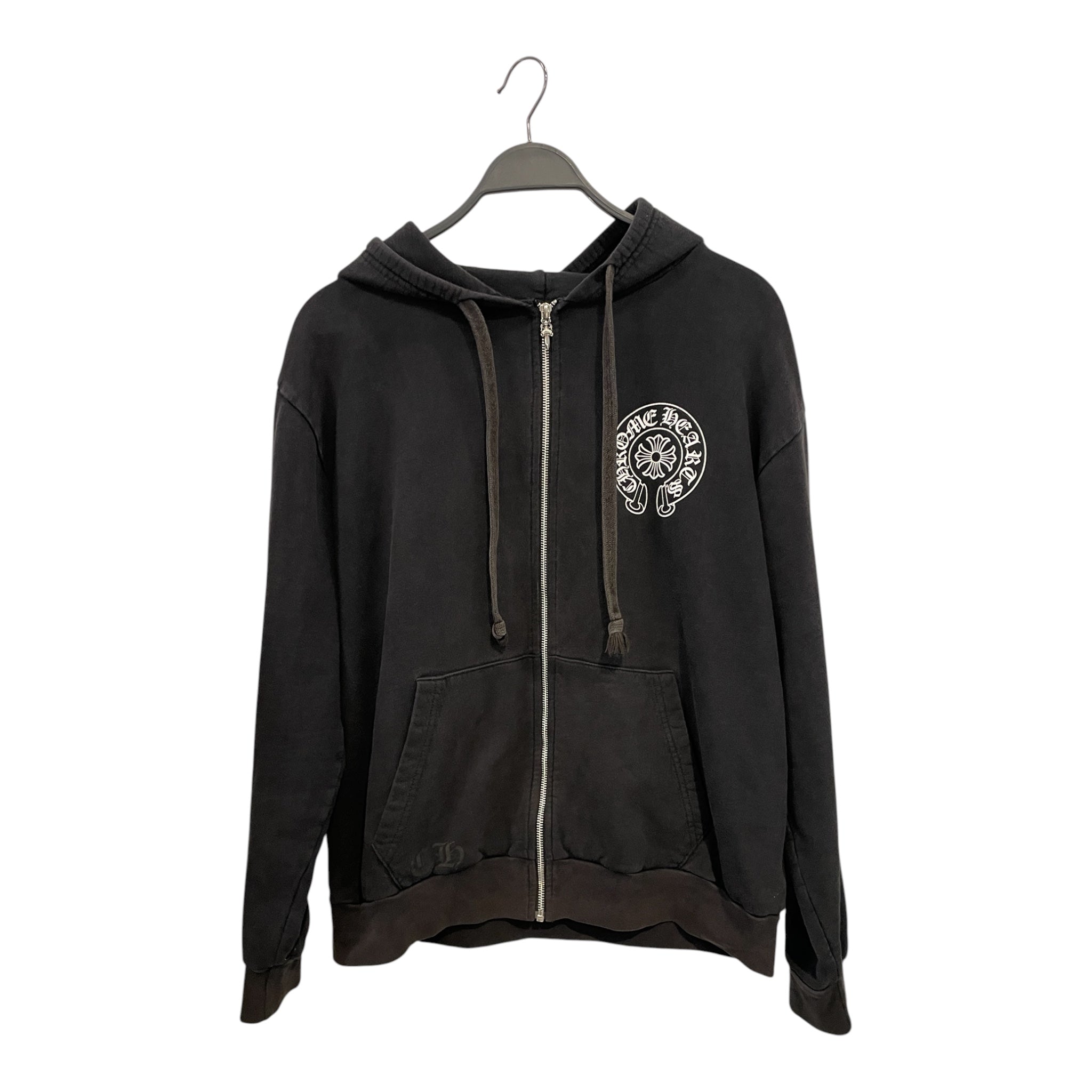 CHROME HEARTS/Zip Up Hoodie/L/Cotton/BLK/LOS ANGELES BACK LOGO view 1