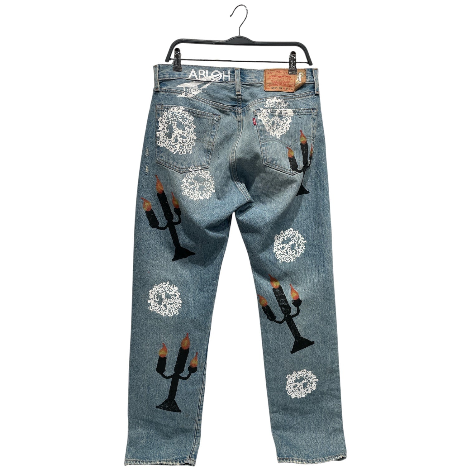 DENIM TEARS/Levi's/Straight Pants/32/Denim/BLU/Message in a Tear Printed Jean view 2