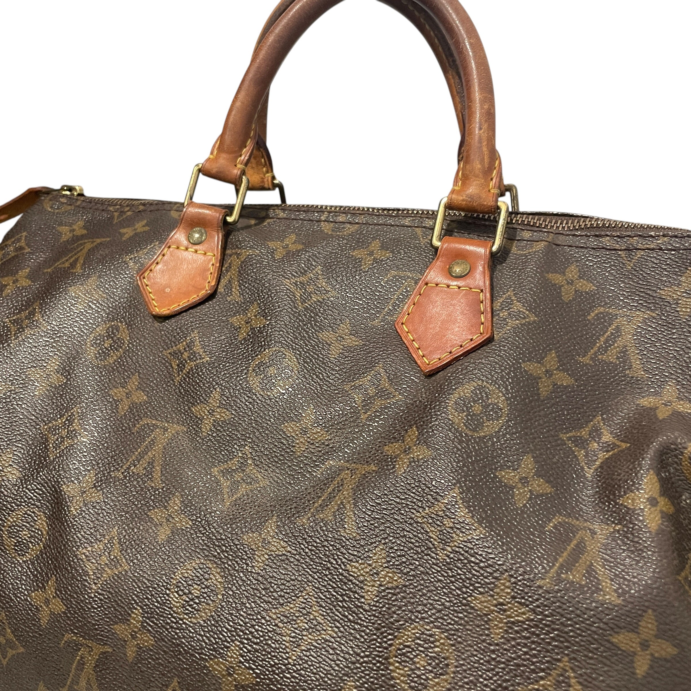 LOUIS VUITTON/Bag/Monogram/Leather/BRW/Speedy 35 mongram view 3