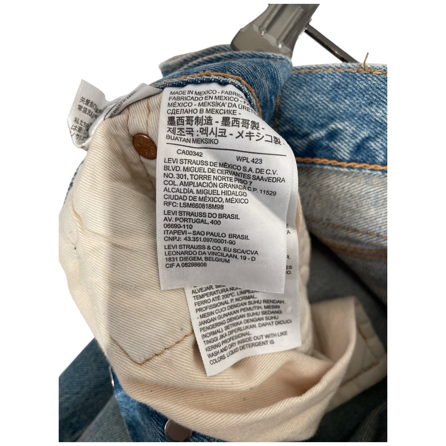 DENIM TEARS/Levi's/Straight Pants/32/Denim/BLU/Message in a Tear Printed Jean view 3