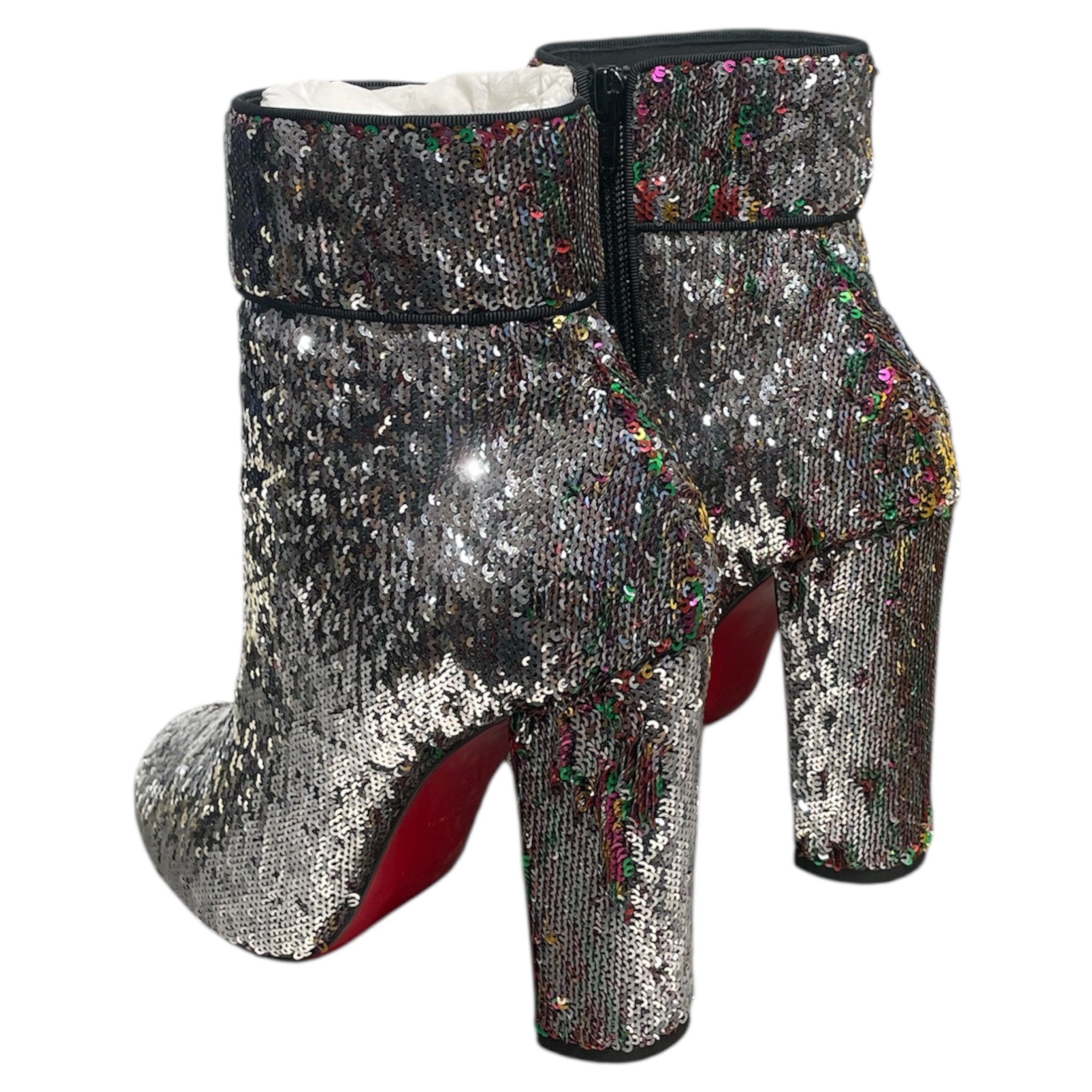 Christian Louboutin/Ankle Boots/EU 38/SLV/Side Zip/Multicolor Sequin Moulamax view 2