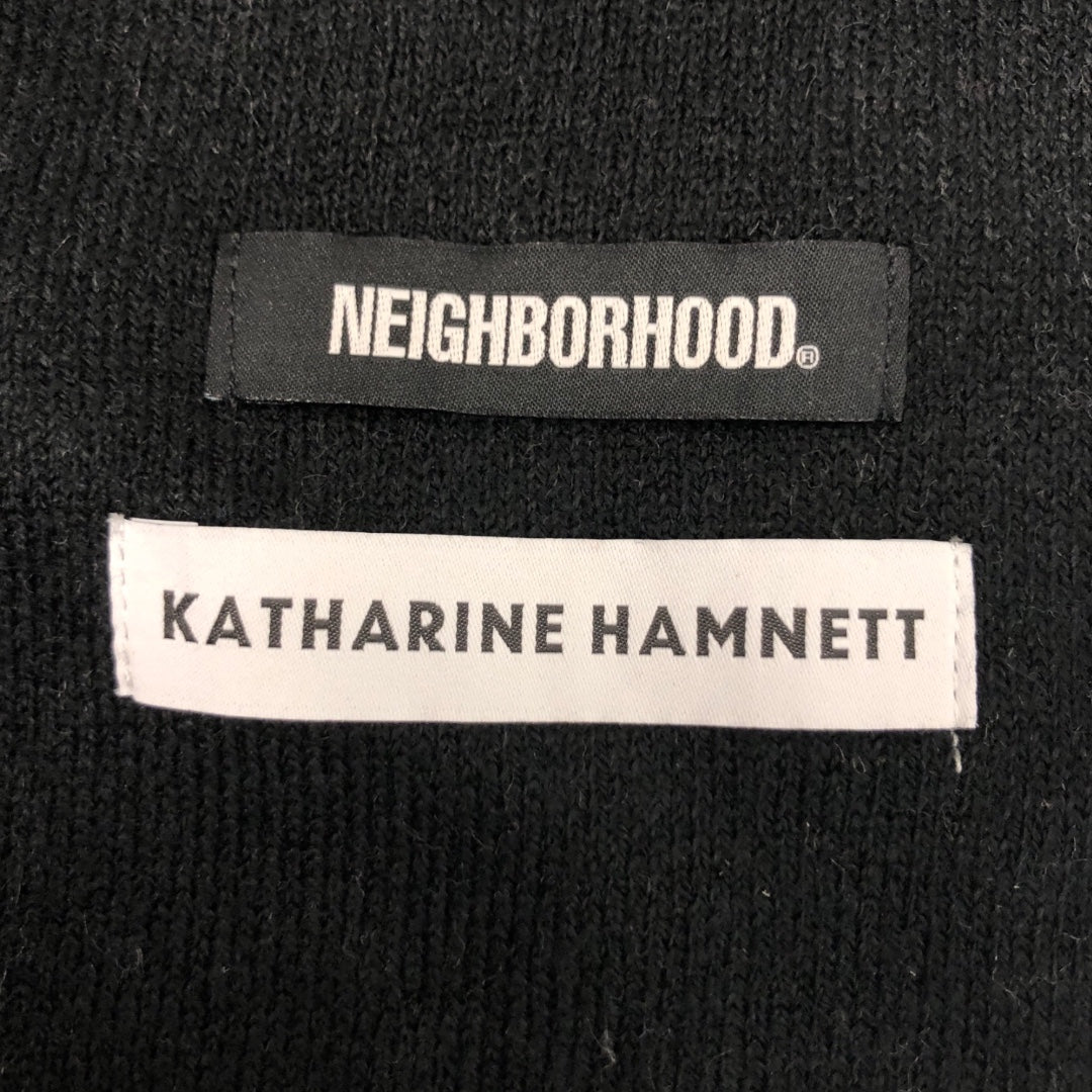 NEIGHBORHOOD/KATHARINE HAMNETT LONDON/Scarf/Graphic/Acrylic/BLK/ view 3