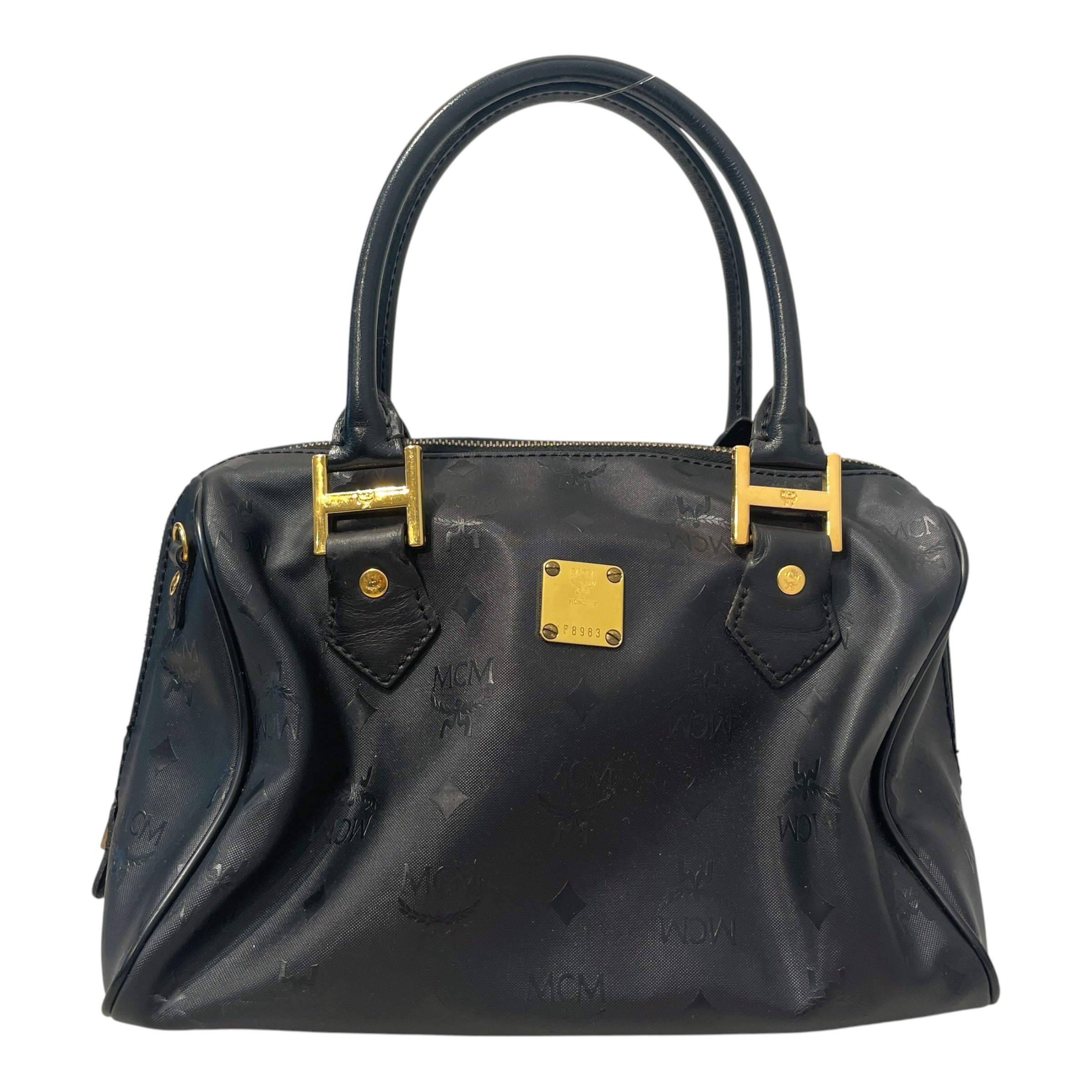 MCM/Hand Bag/Monogram/Leather/BLK/Boston Bag view 2
