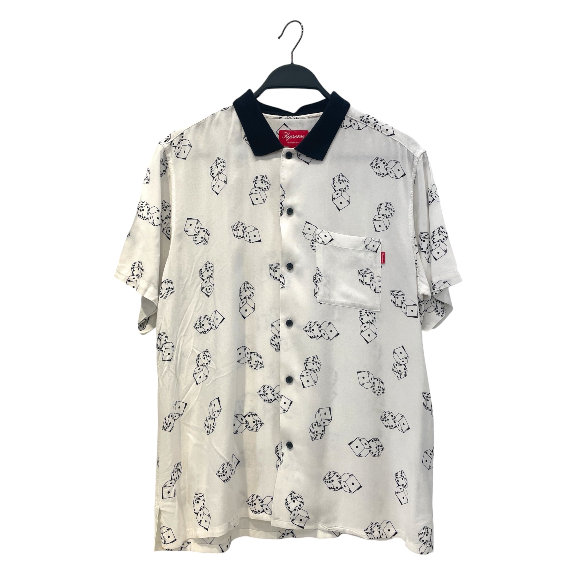 Supreme/SS Shirt/M/Rayon/WHT/All Over Print/Rayon ss19 Dice view 1