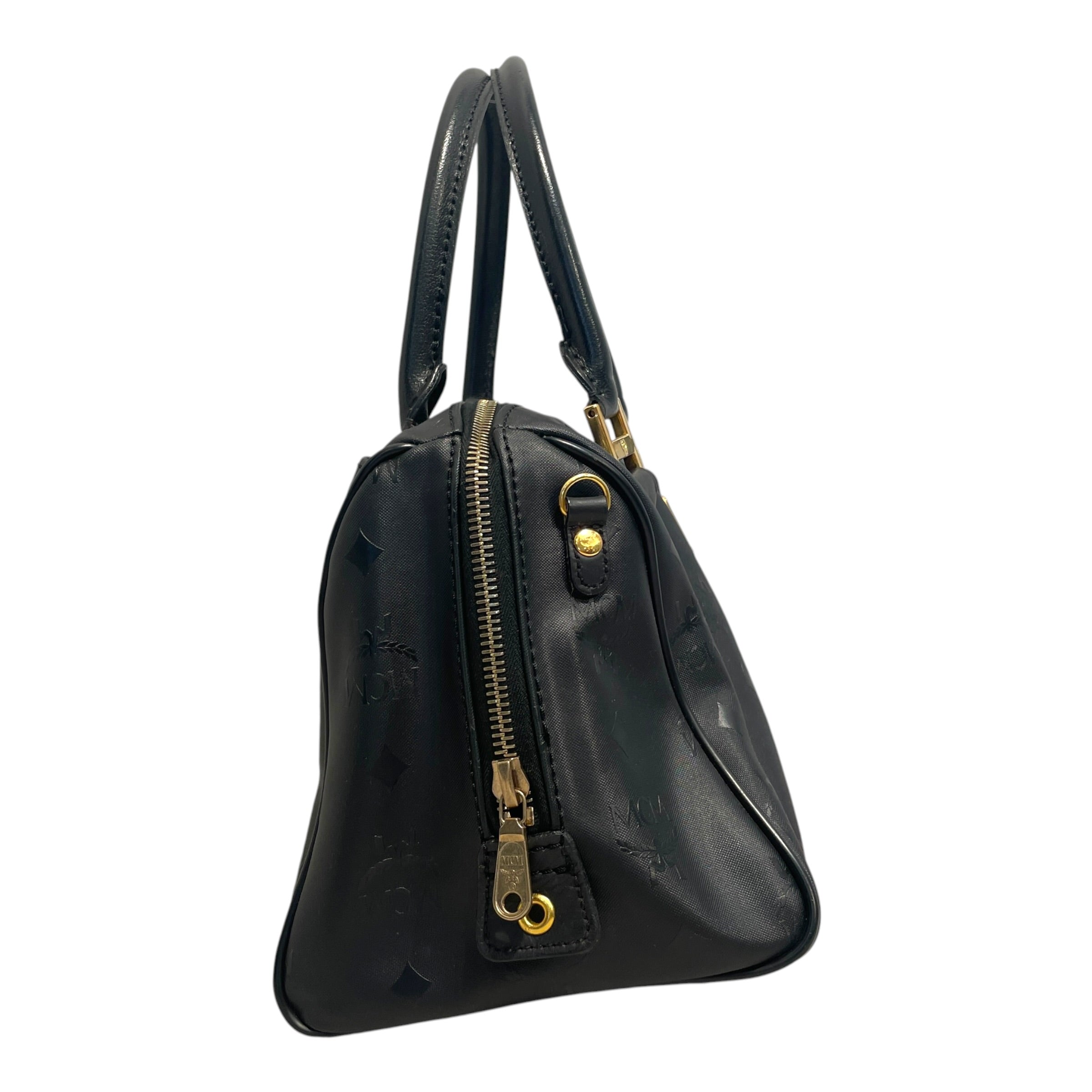MCM/Hand Bag/Monogram/Leather/BLK/Boston Bag view 3