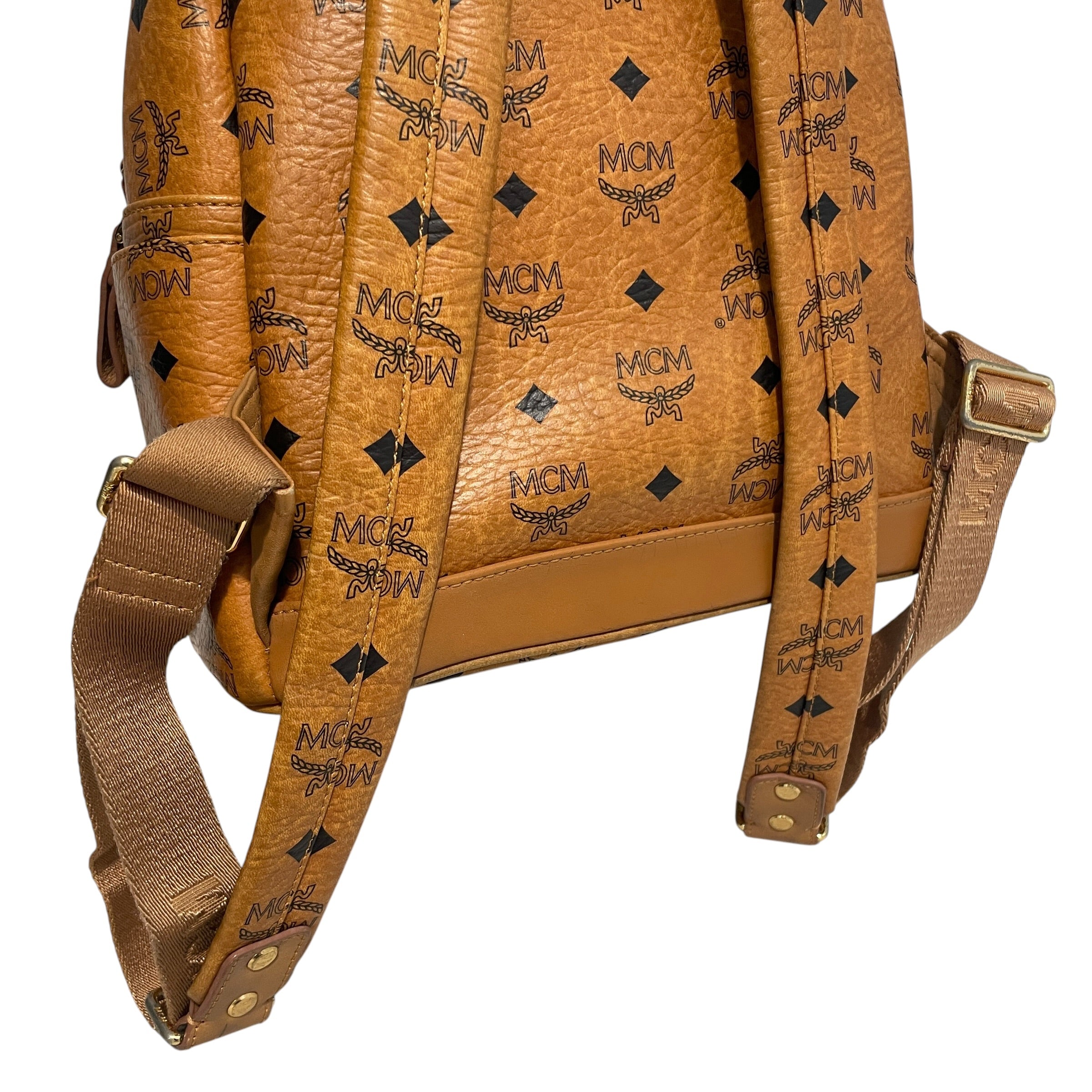 MCM/Backpack/Monogram/Leather/BRW/Studded Vistersos BAg view 4