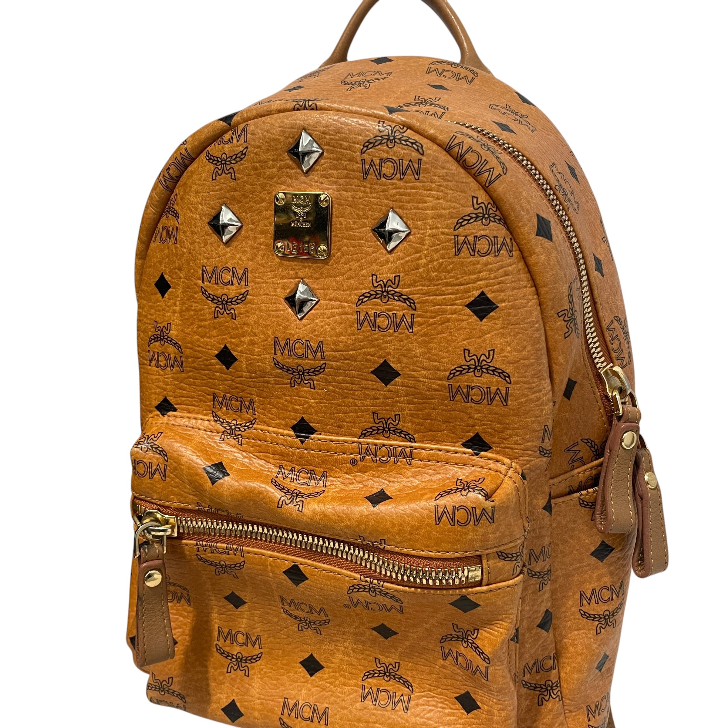 MCM/Backpack/Monogram/Leather/BRW/Studded Vistersos BAg view 3