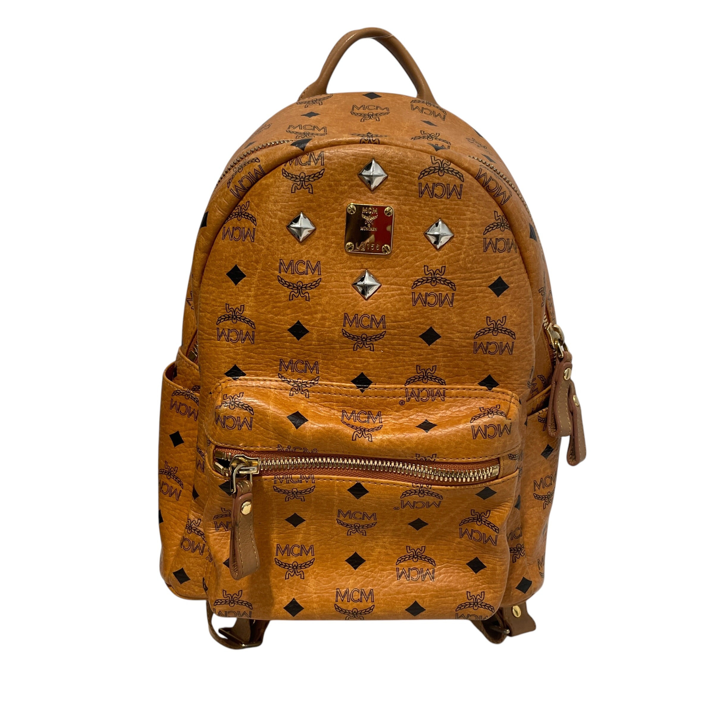 MCM/Backpack/Monogram/Leather/BRW/Studded Vistersos BAg view 1