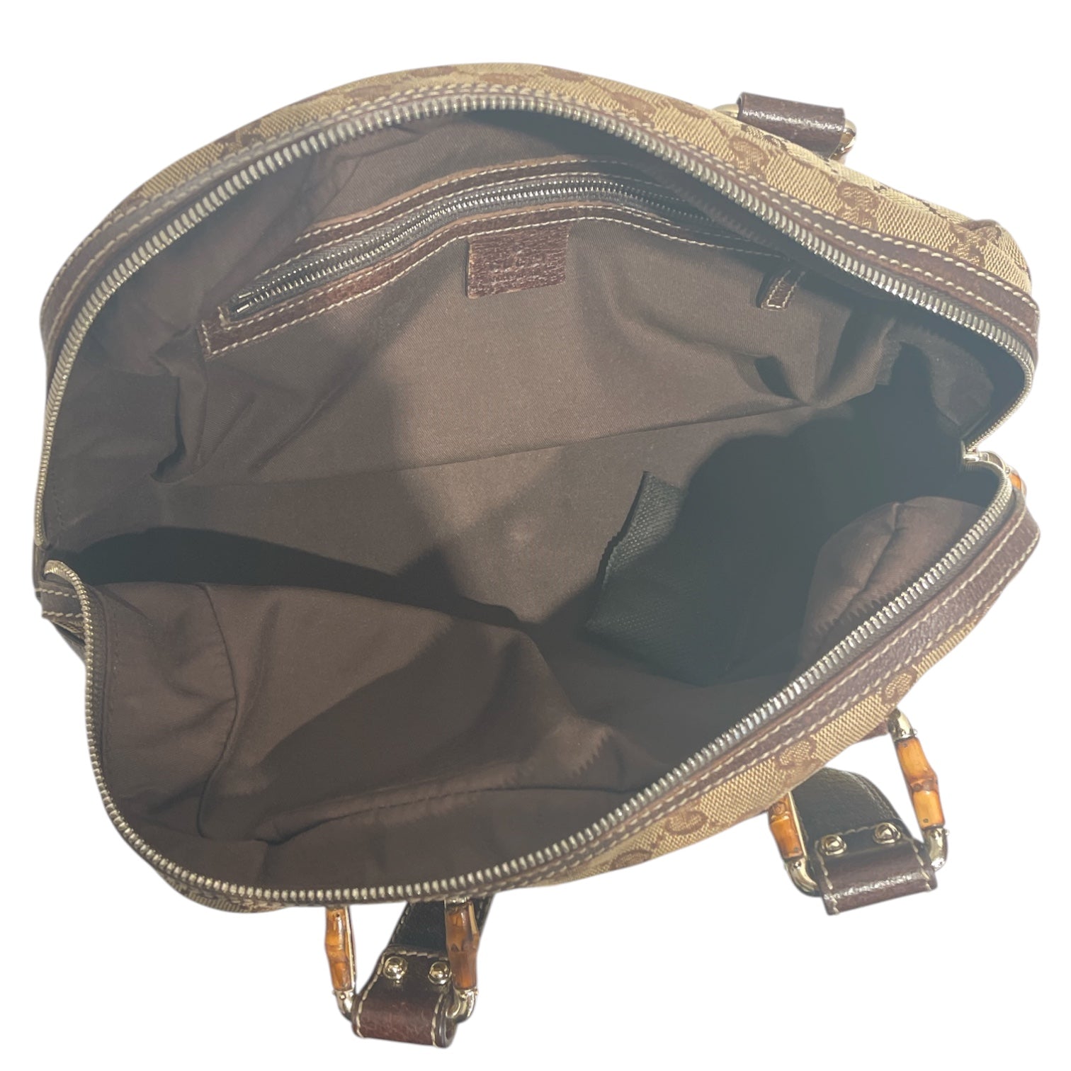 GUCCI/Boston Bag/Monogram/Cotton/CML/BAMBOO BOSTON view 4