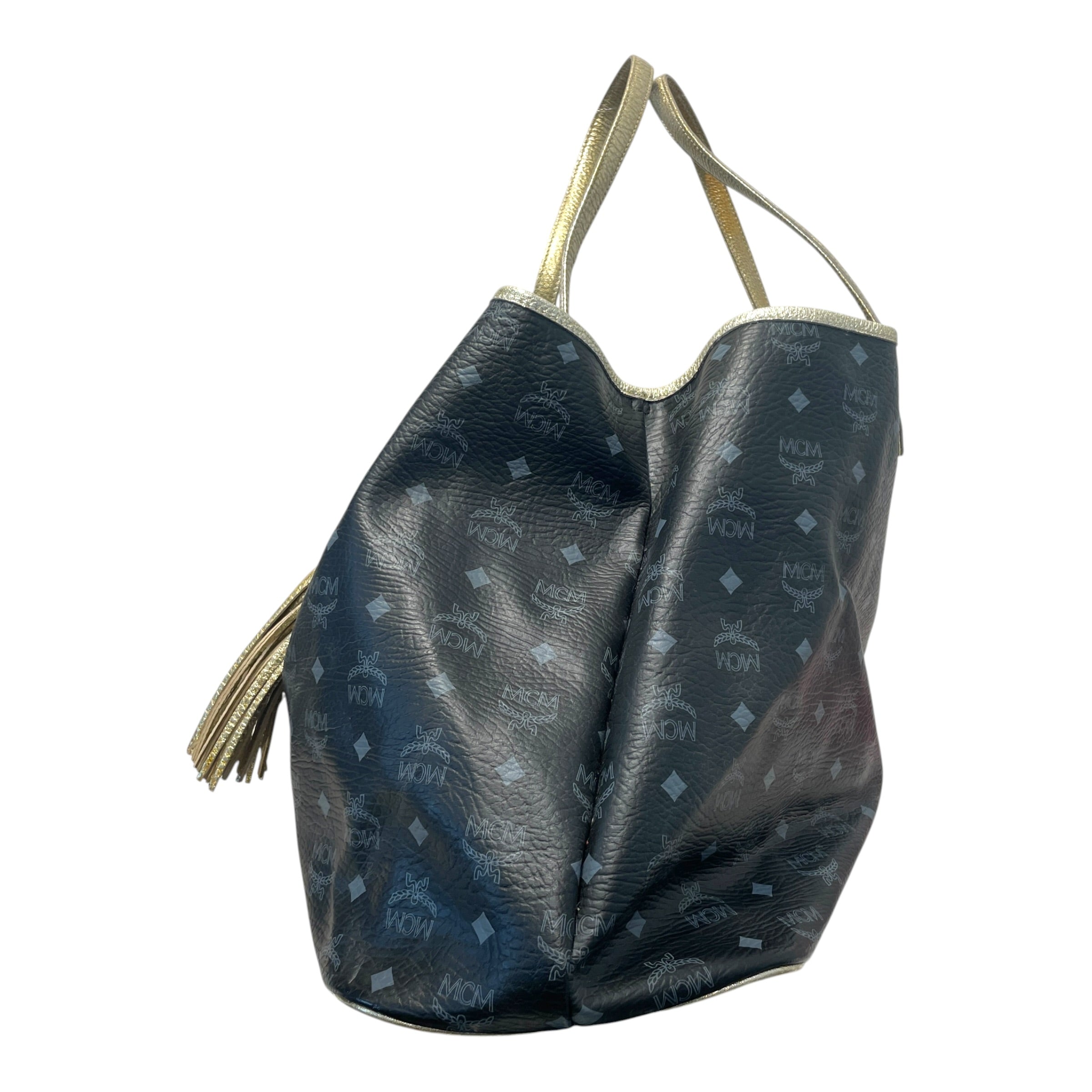 MCM/Tote Bag/Monogram/Leather/BLK/Lion Monogram TOte view 3