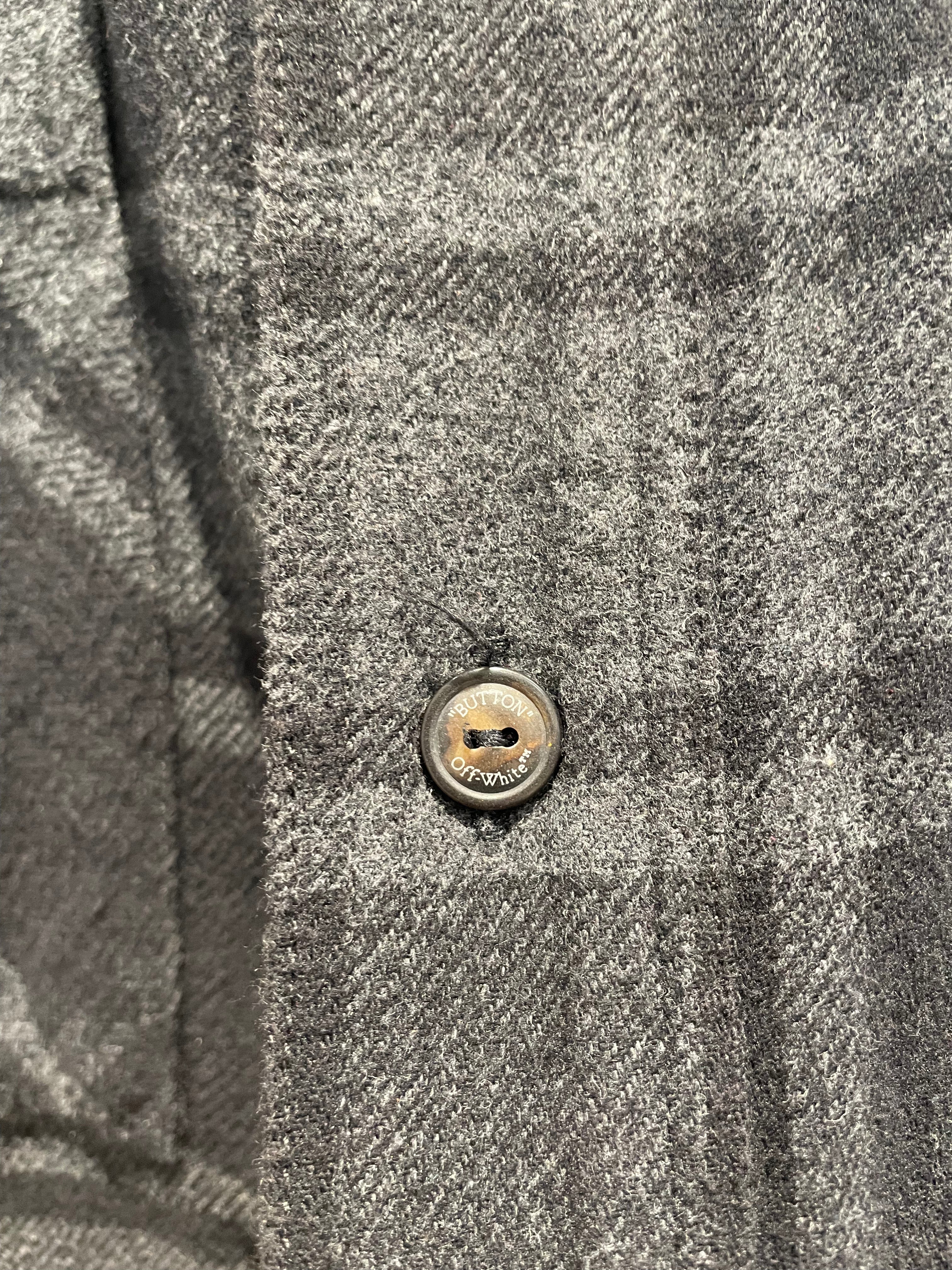 OFF-WHITE/Flannel Shirt/L/Cotton/GRY/Graphic/Back Graphic view 6
