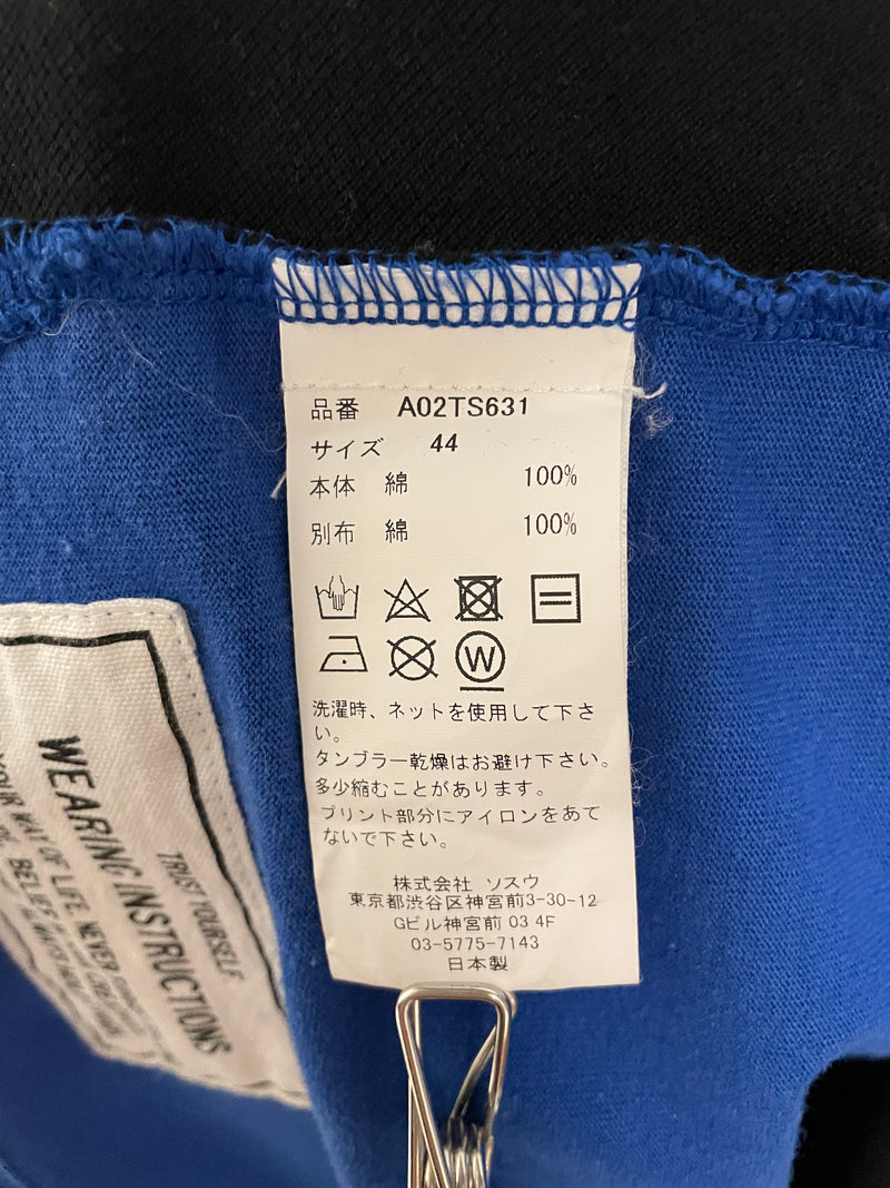 MIHARA YASUHIRO/LS T-Shirt/44/Cotton/BLU/DOUBLE LAYER LAUNDRY