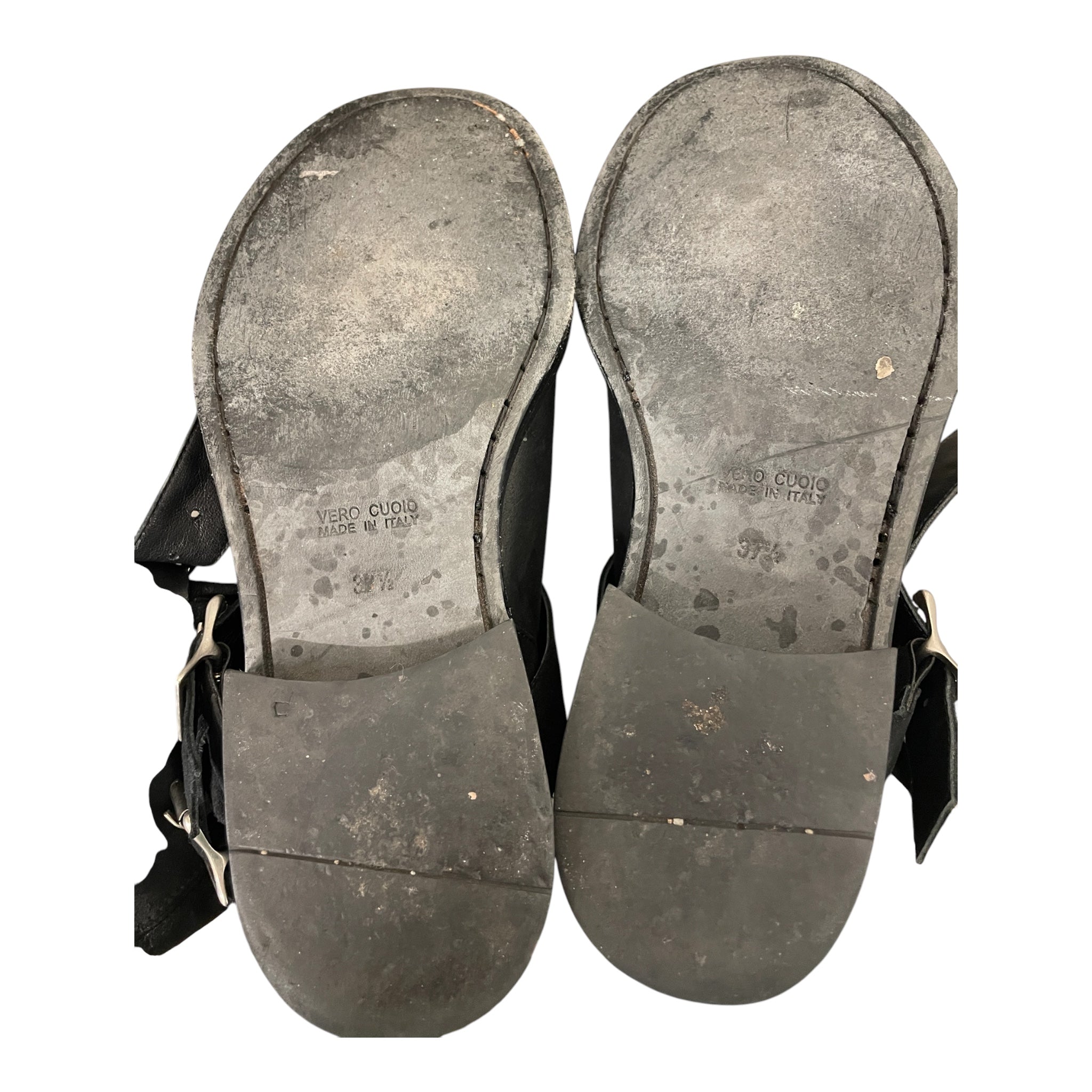 ANN DEMEULEMEESTER/Biker Boots/EU 37.5/Suede/BLK/3 bckles w/ snap buttons view 4