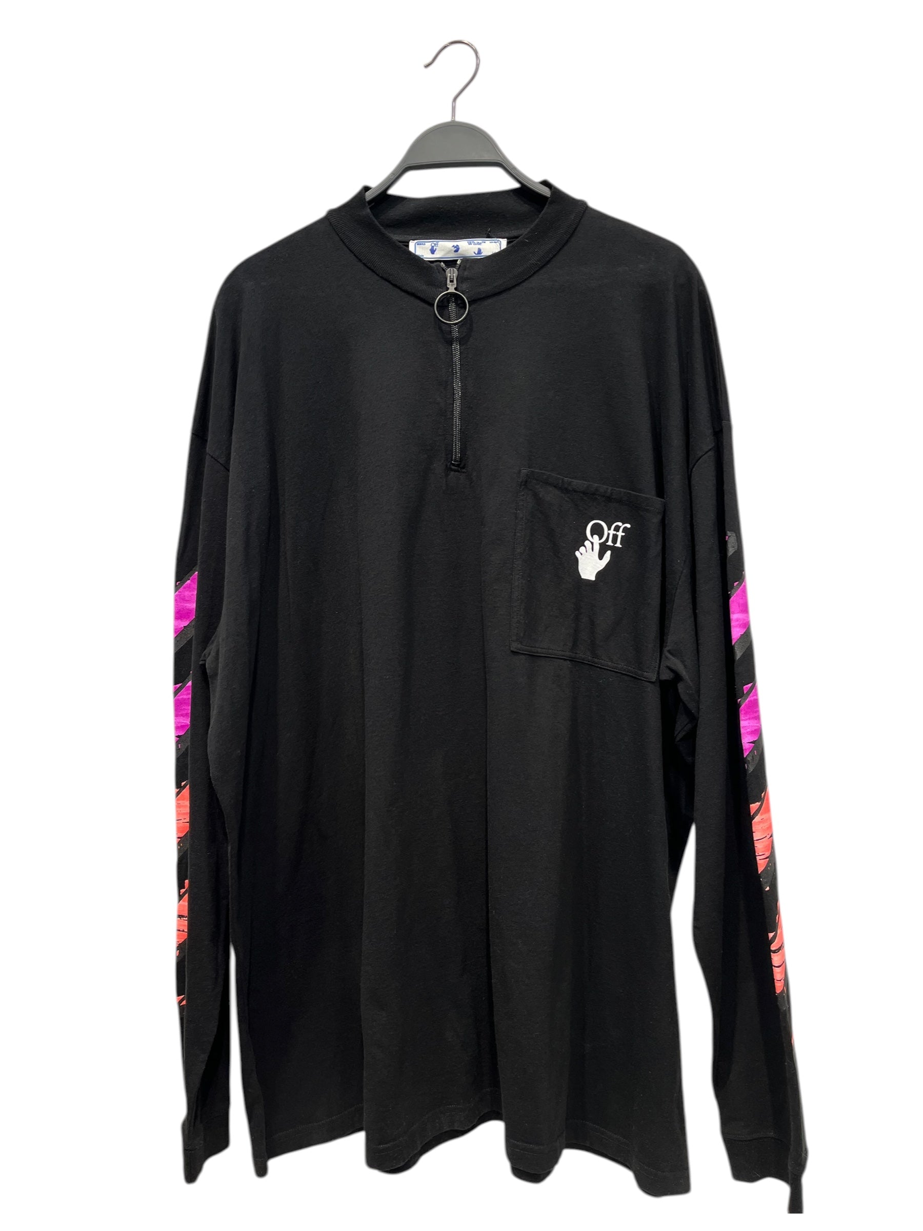 OFF-WHITE/LS T-Shirt/XXL/Cotton/BLK/BACK ZIPPER IN FRONT view 1